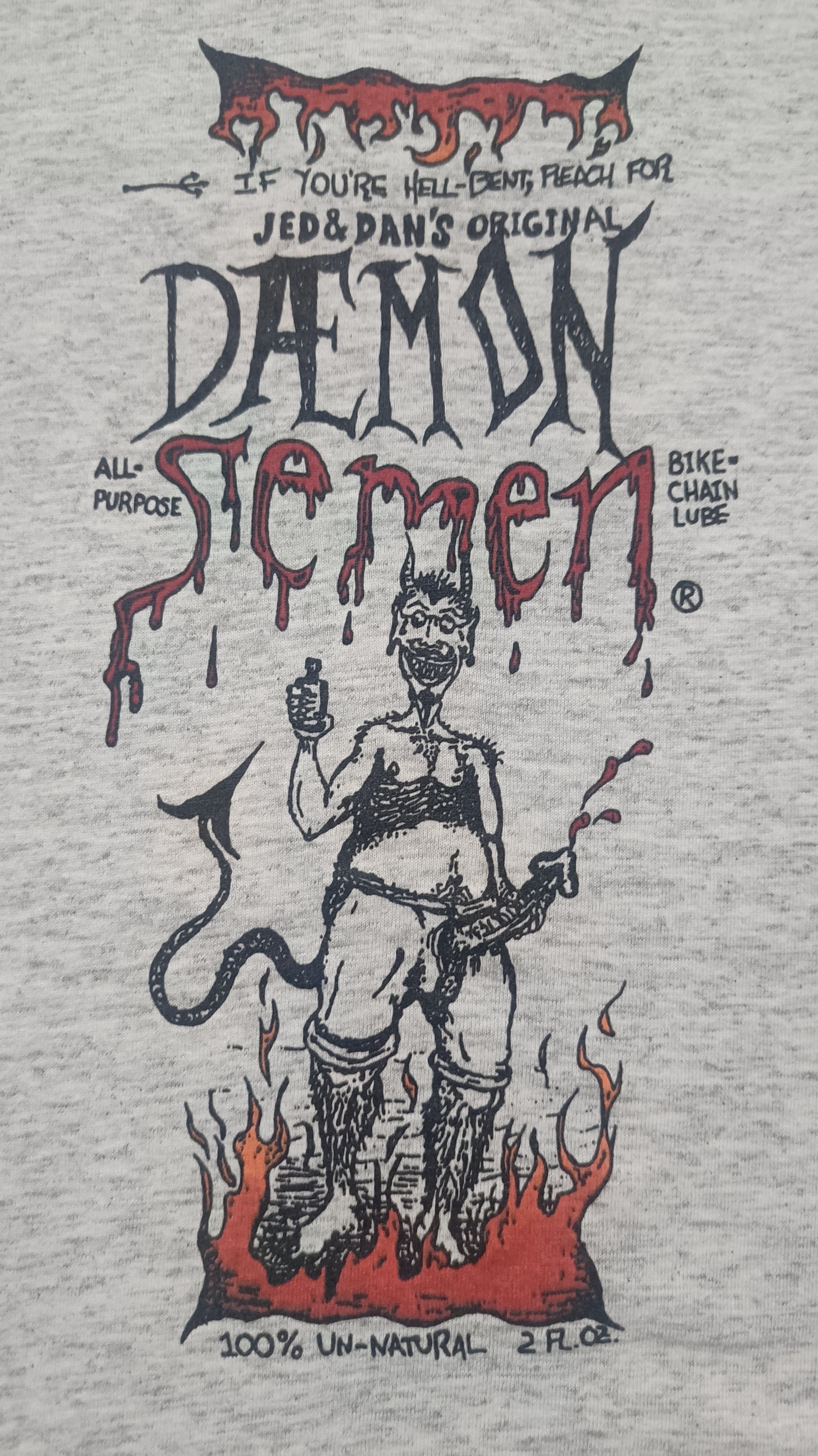 Powell Peralta 🔥🔥 Rare Vintage 90s Demon Semen Lubricant Tee Size US L / EU 52-54 / 3 - 3 Thumbnail
