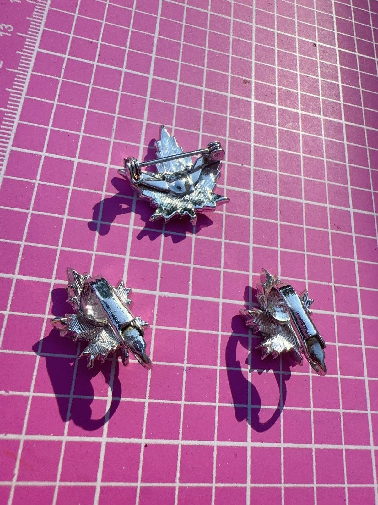 Anne Klein Anne Klein clip on earrings + brooch set silver tone diamond Size ONE SIZE - 4 Thumbnail