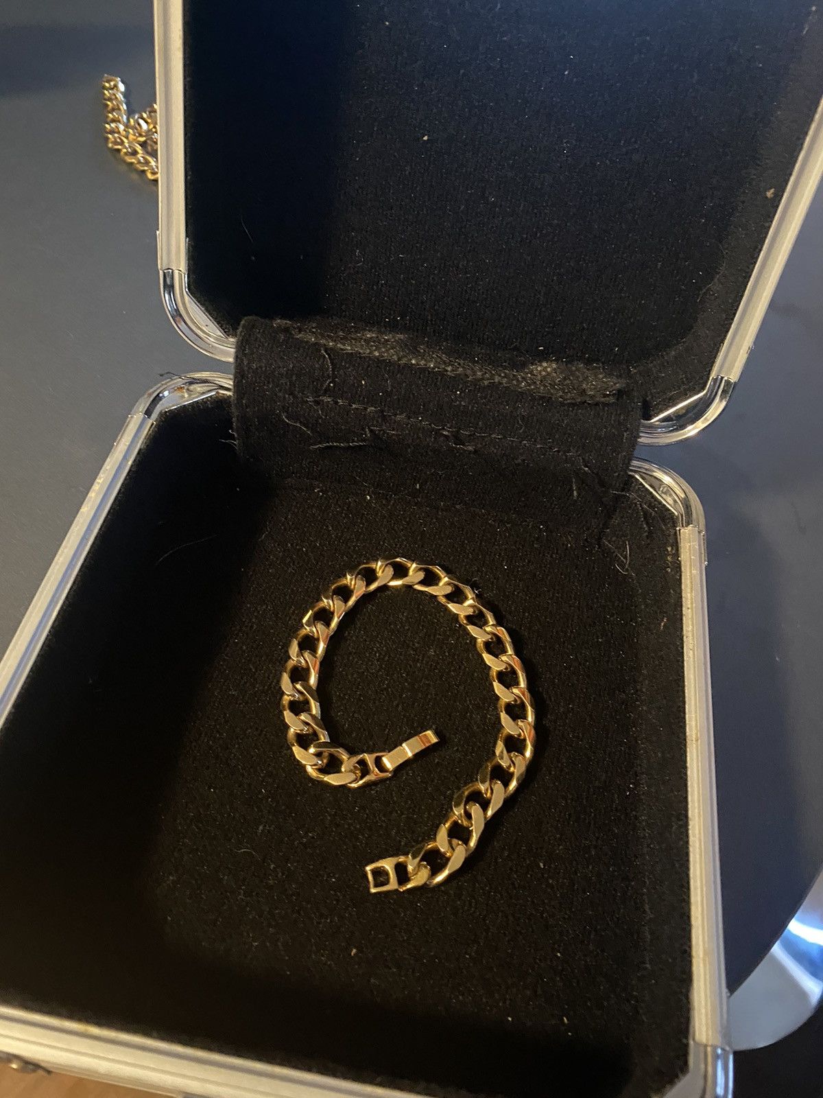 Jewelry Hollow Cuban Bracelet Gold Plated 9" Size ONE SIZE - 17 Thumbnail