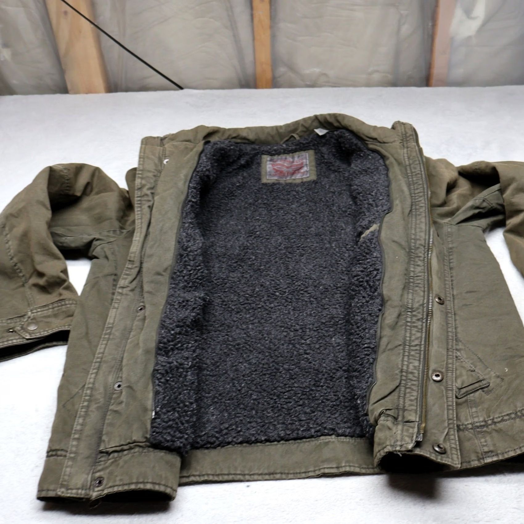 Levi's Levi's Jacket Mens Large Brown Canvas Sherpa Lined Trucker Field Rugged Utility Size US L / EU 52-54 / 3 - 6 Thumbnail
