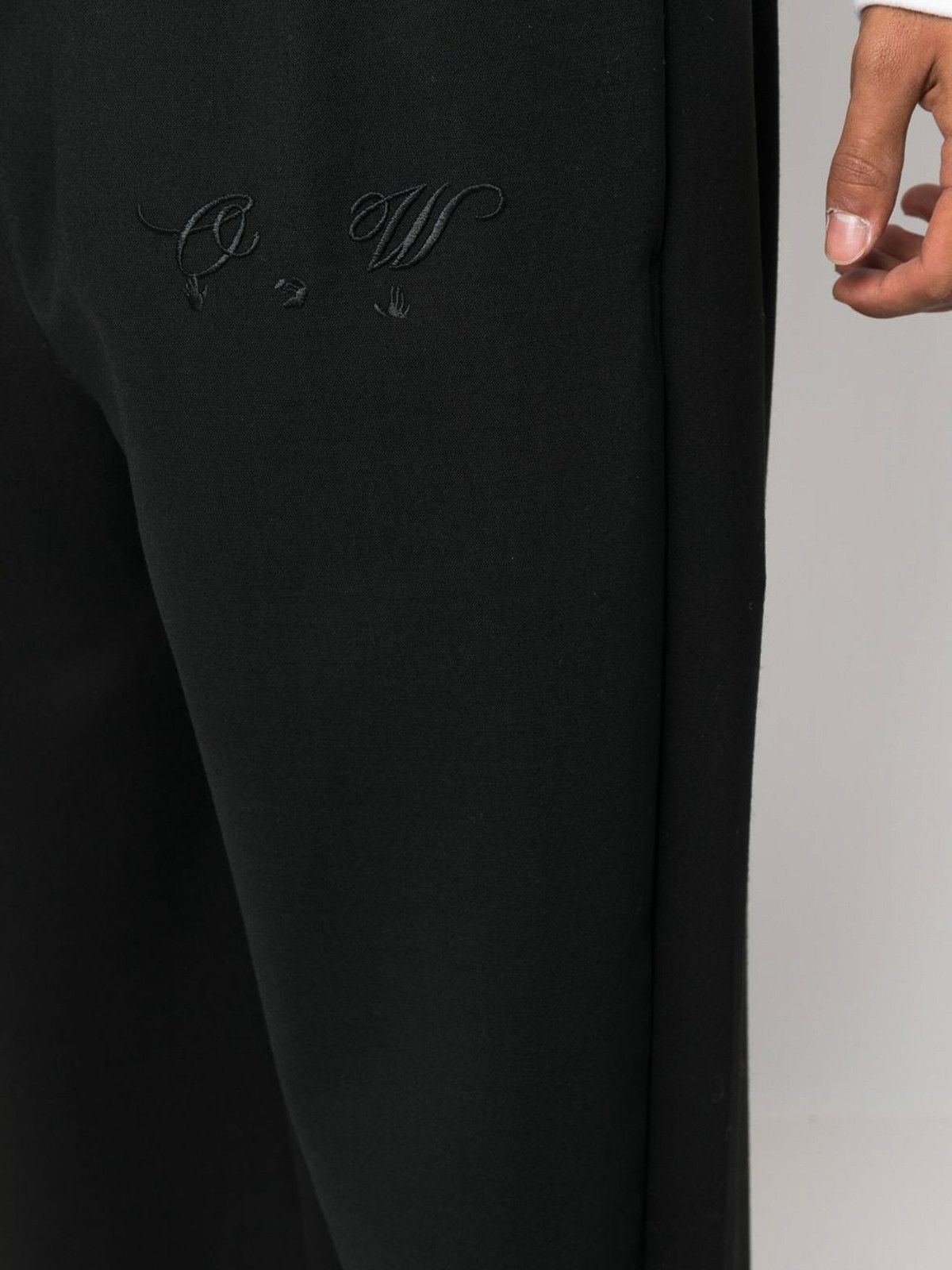 Off-White o1gr1nt1124 Quote Wool Skate Trackpant in Black Size US 32 / EU 48 - 2 Thumbnail