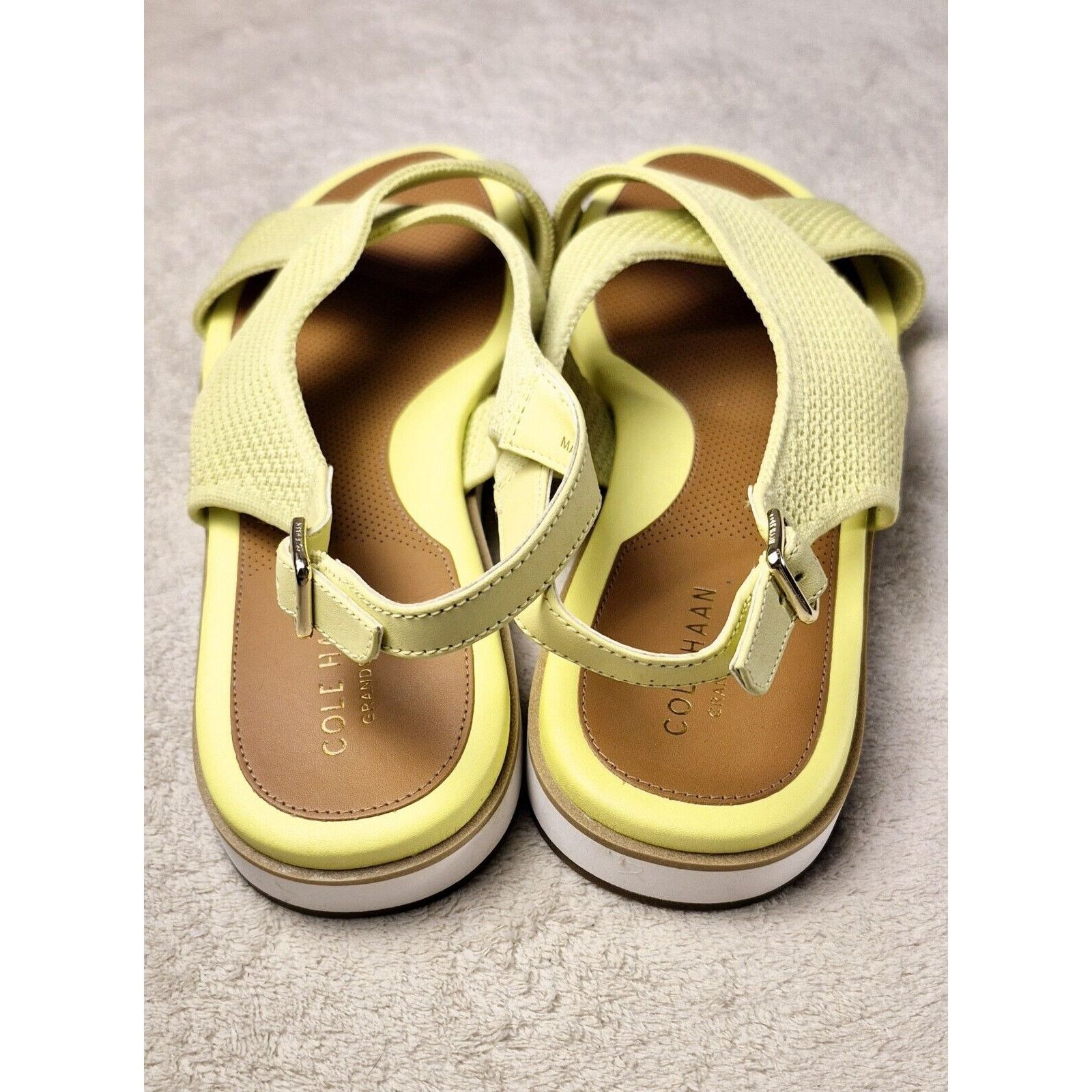Cole Haan Cole Haan Women's Sandal Size 10 Yellow Knit Slingback Flat Size US 10 / IT 40 - 4 Thumbnail