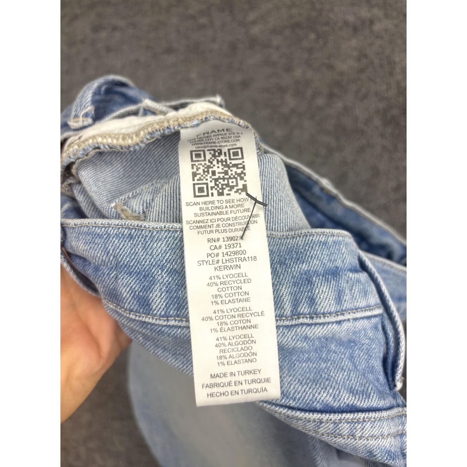 Frame FRAME Jeans Womens 26 Light Wash Le High Straight Kerwin Raw Hem High Rise Denim Shirt Size 26" / US 2 / IT 38 - 8 Thumbnail