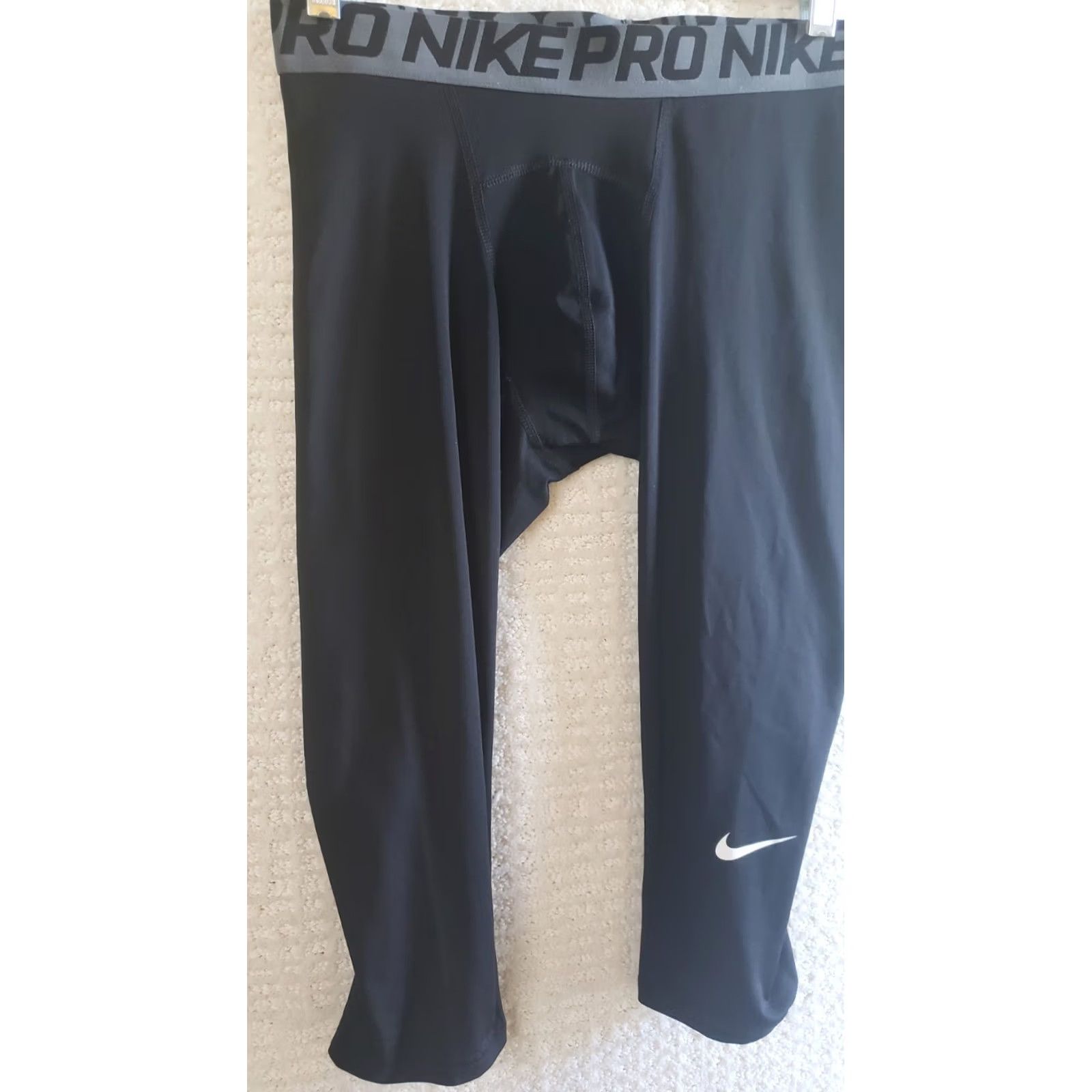 Nike Nike Pro Dri-Fit Compression Knee Length Shorts M Black Men Size US 31 - 3 Thumbnail