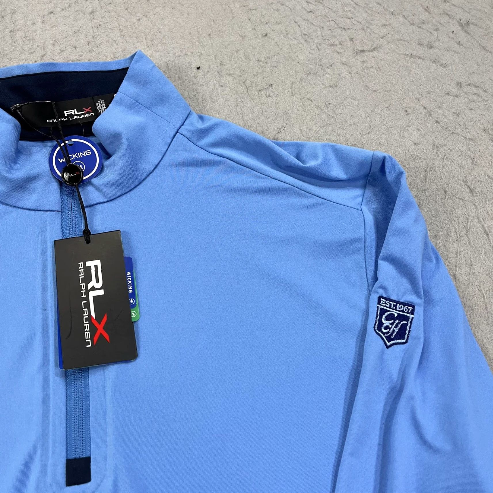 RLX Ralph Lauren VINTAGE RLX Ralph Lauren Golf Pullover Mens Medium Blue 1/4 Zip Country Club of Hudson Size US M / EU 48-50 / 2 - 3 Thumbnail