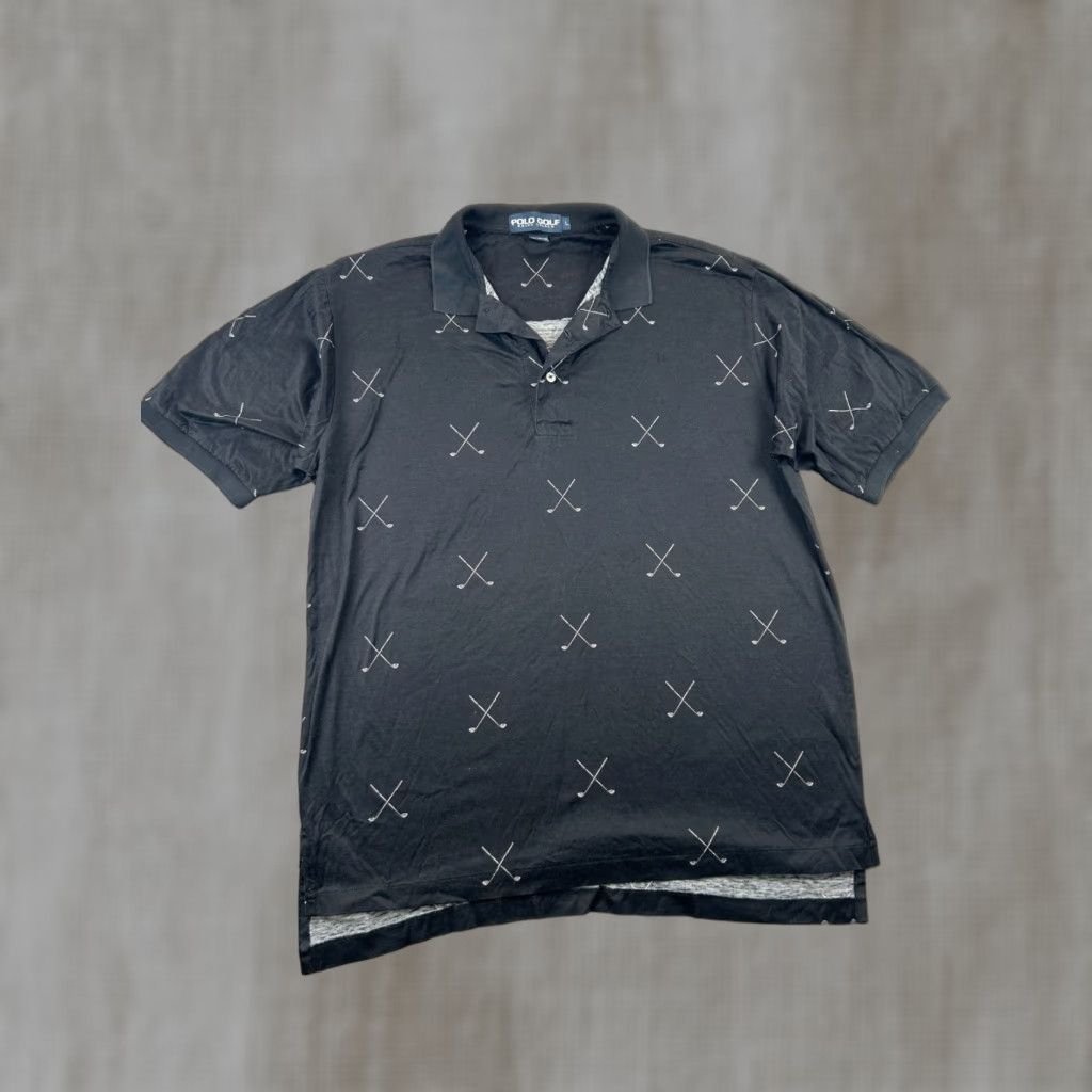 Ralph Lauren Polo Golf Ralph Lauren Polo Shirt Mens Large Black Short Sleeve Golf Shirt with Logo Size US L / EU 52-54 / 3 - 1 Thumbnail
