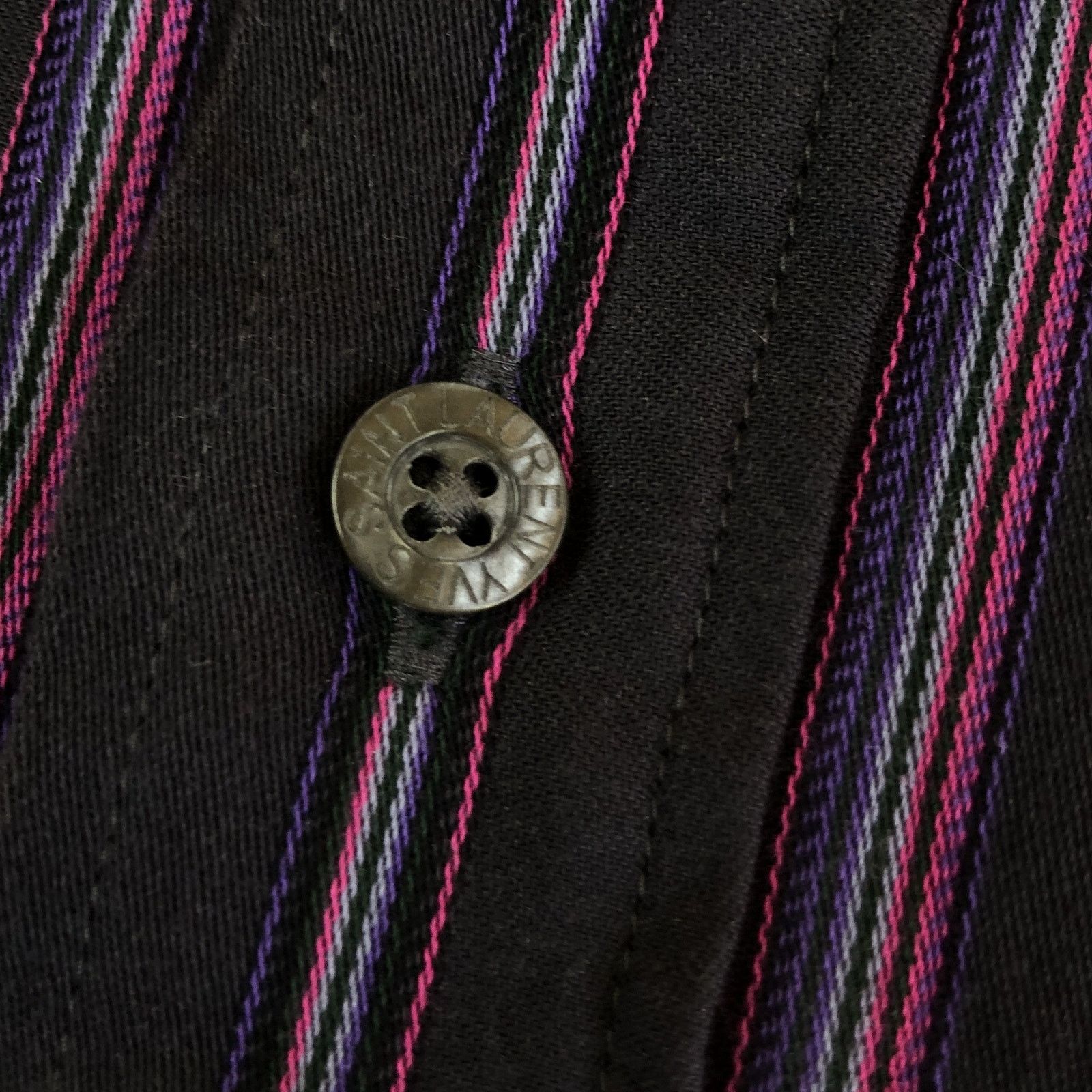 Vintage × Yves Saint Laurent YSL Shirt Striped Logo Size US M / EU 48-50 / 2 - 4 Thumbnail
