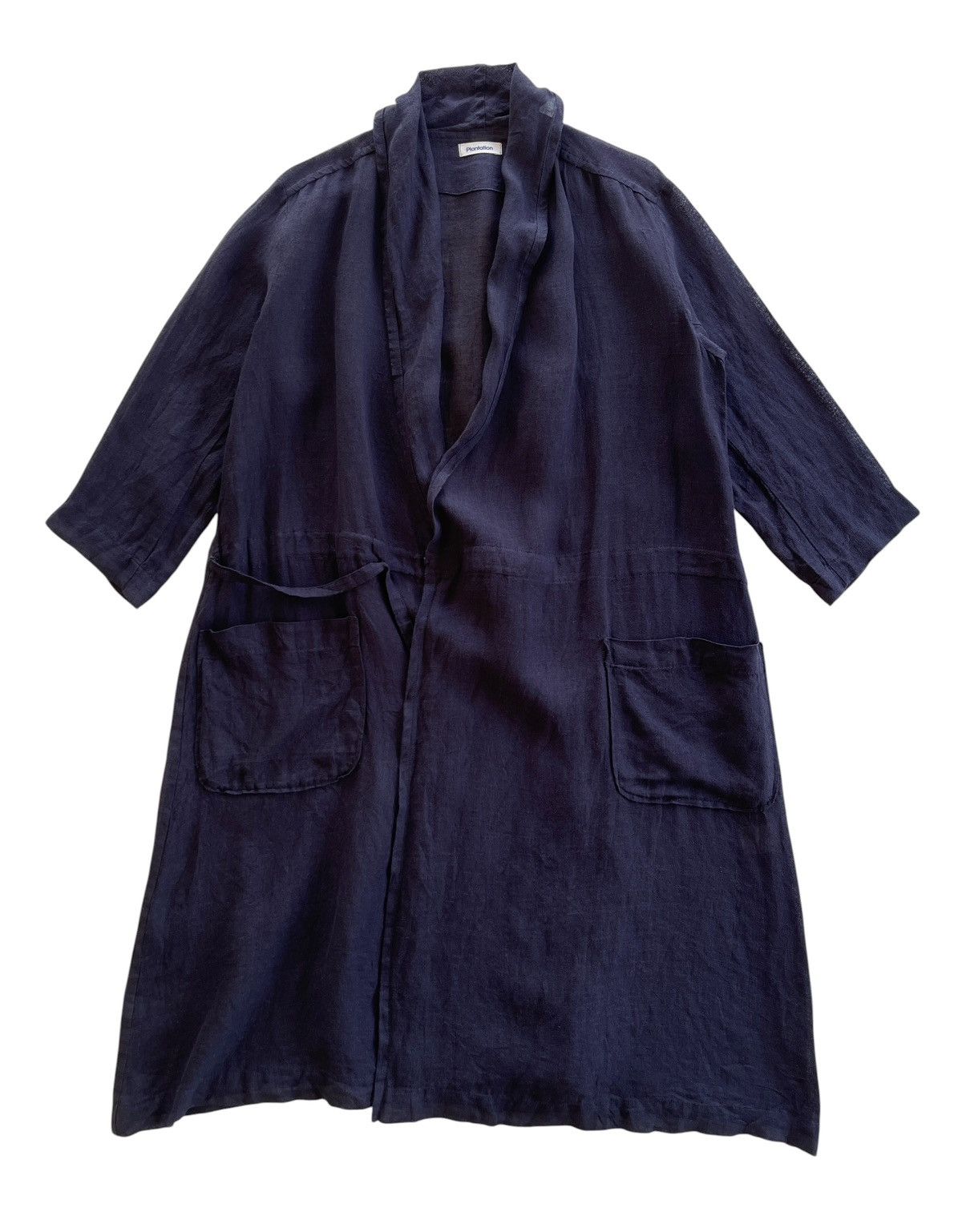 Issey Miyake Plantation Blue Indigo Linen Robe Cardigan Size US M / EU 48-50 / 2 - 3 Thumbnail