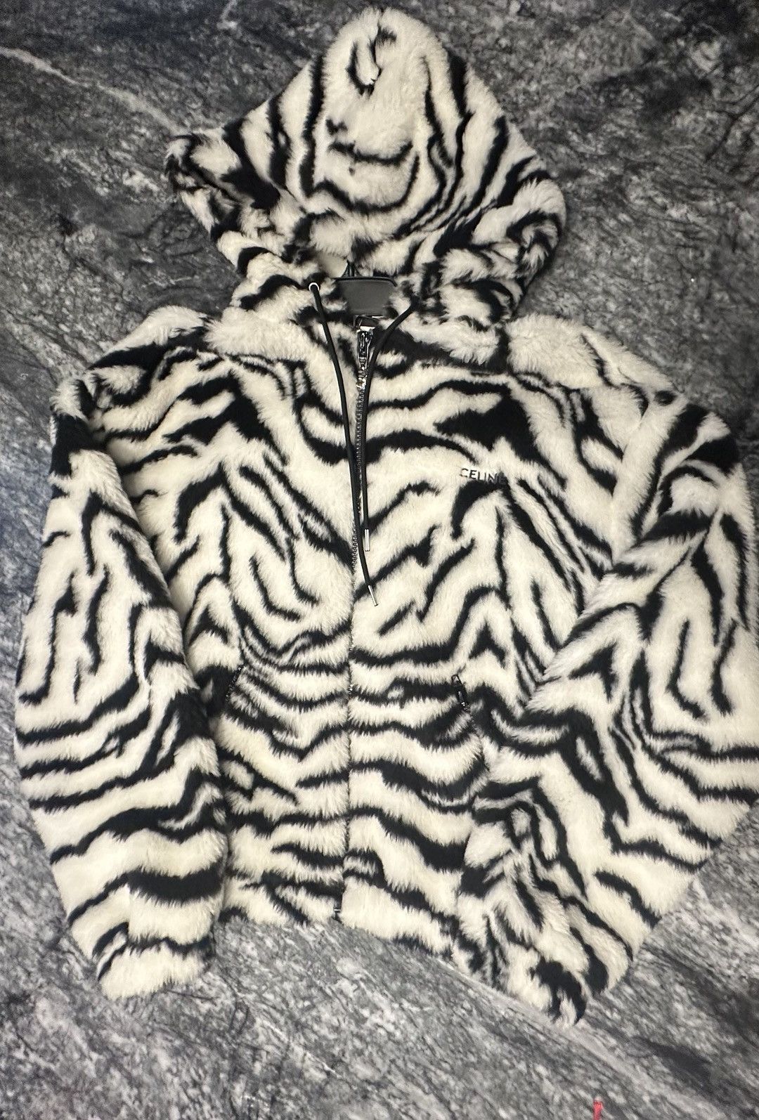 Celine Alpaca zebra print zip up jacket Size US M / EU 48-50 / 2 - 2 Thumbnail