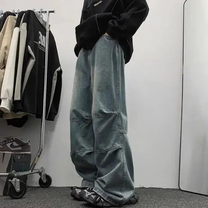 Japanese Brand Retro loose fitting straight leg casual patchwork jeans Size US 32 / EU 48 - 2 Thumbnail