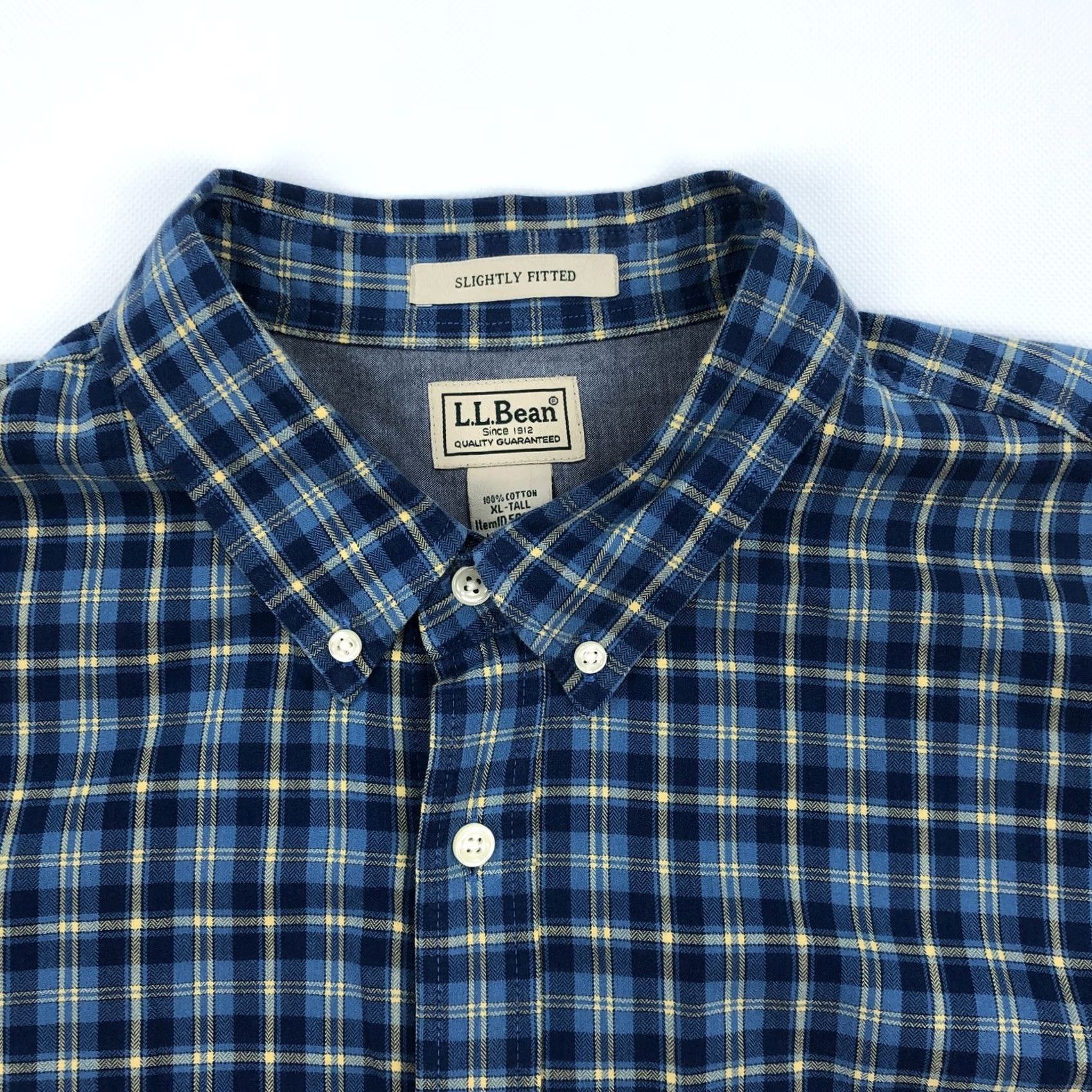 Vintage VINTAGE L.L.Bean Shirt Plaid Flannel Button-Down Blue XL-Tall Mens XLT Big & Tall Size US XL / EU 56 / 4 - 2 Thumbnail