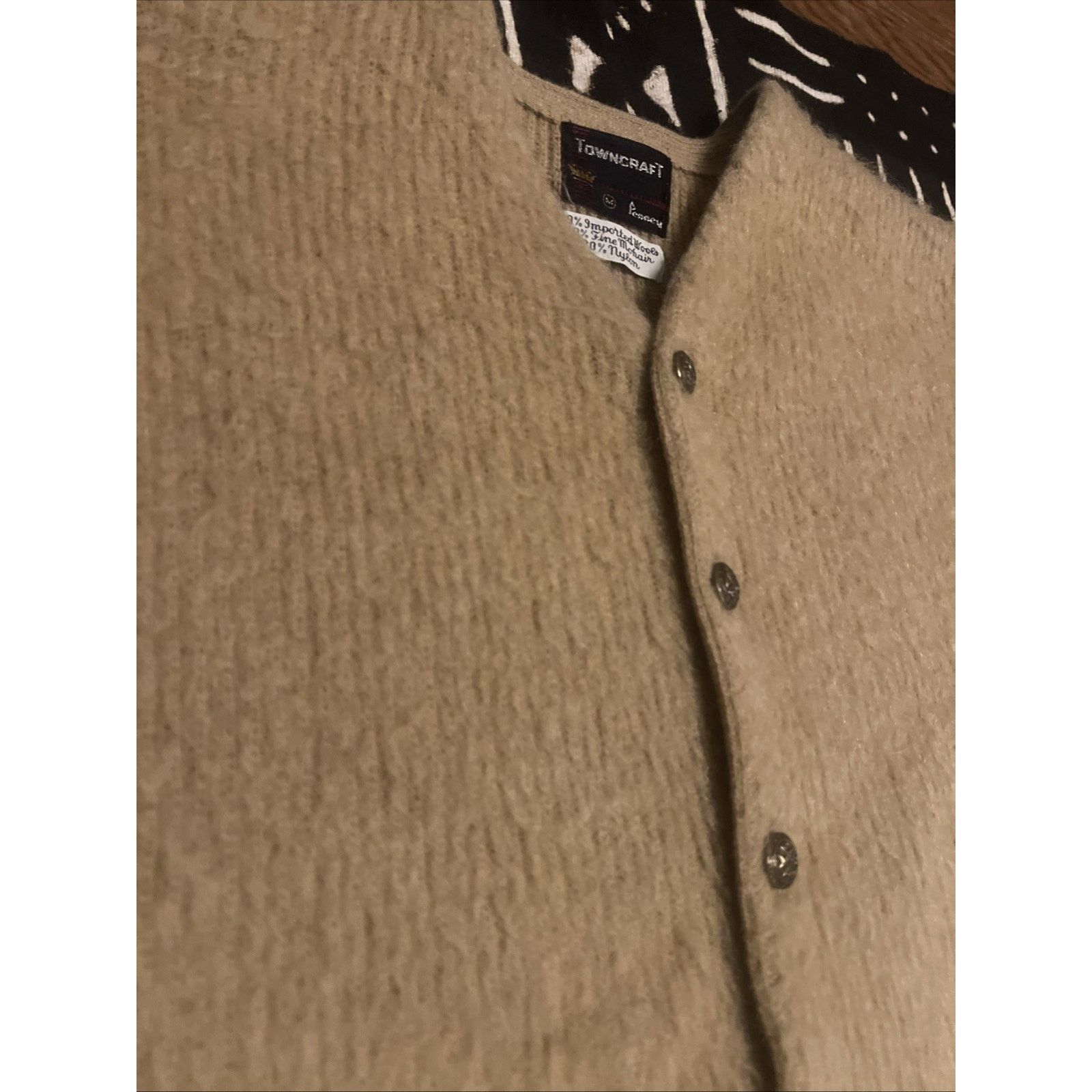 JCPenney Penney’s 50s 60s Vintage Mohair Knit Sweater Mens Cardigan M Size US M / EU 48-50 / 2 - 8 Thumbnail