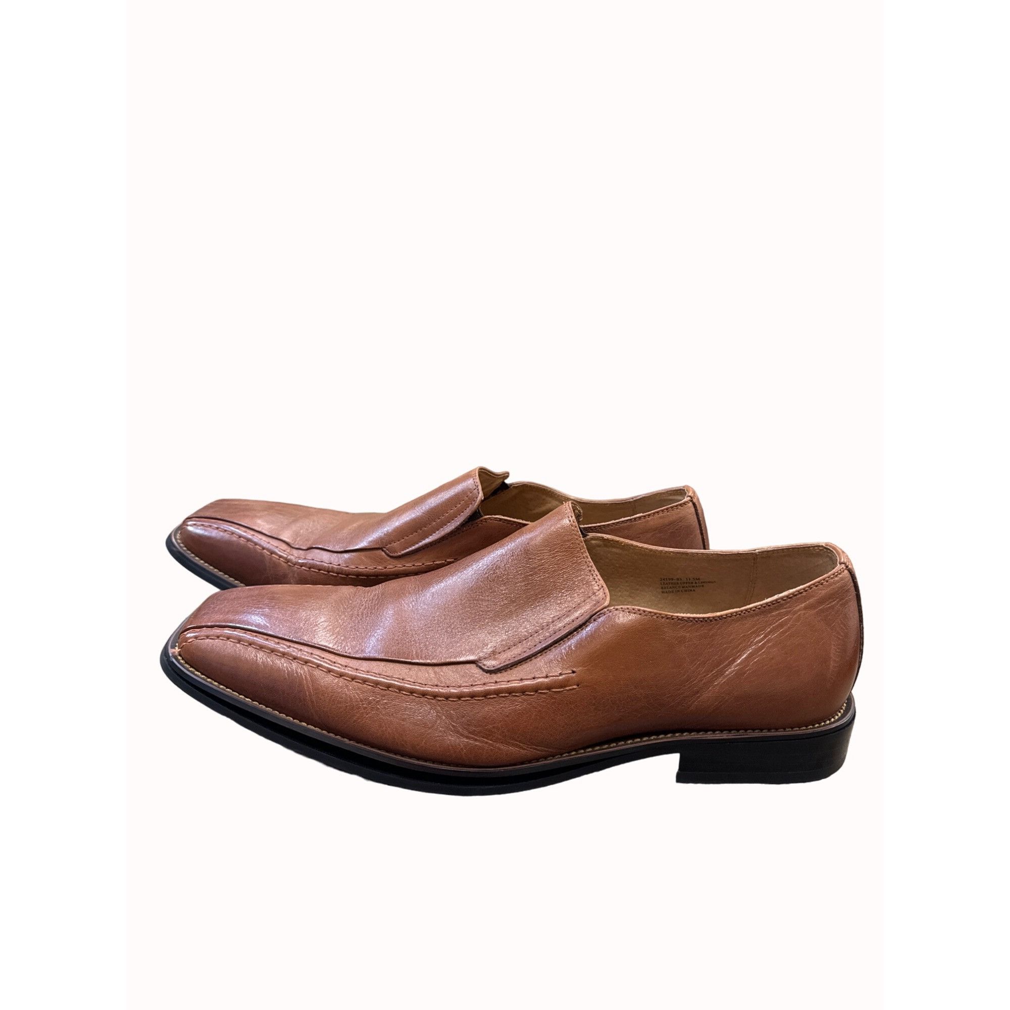 Stacy Adams Stacey Adams mens brown leather slip dress loafer shoes 11.5 Size US 11.5 / EU 44-45 - 4 Thumbnail