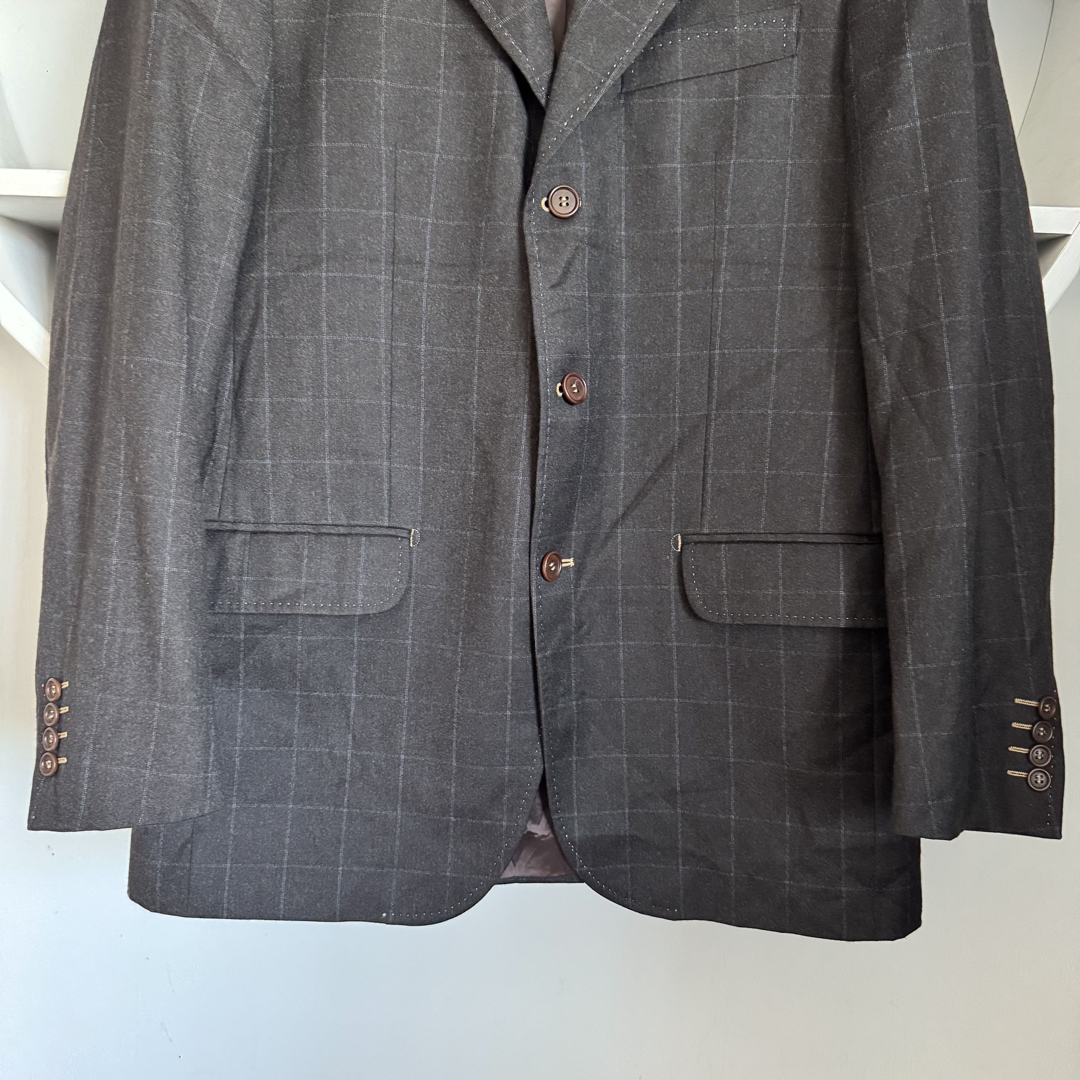 Loro Piana Men's BARBANO BIANCO Wool Cashmere Check Blazer Size 50R - 7 Thumbnail