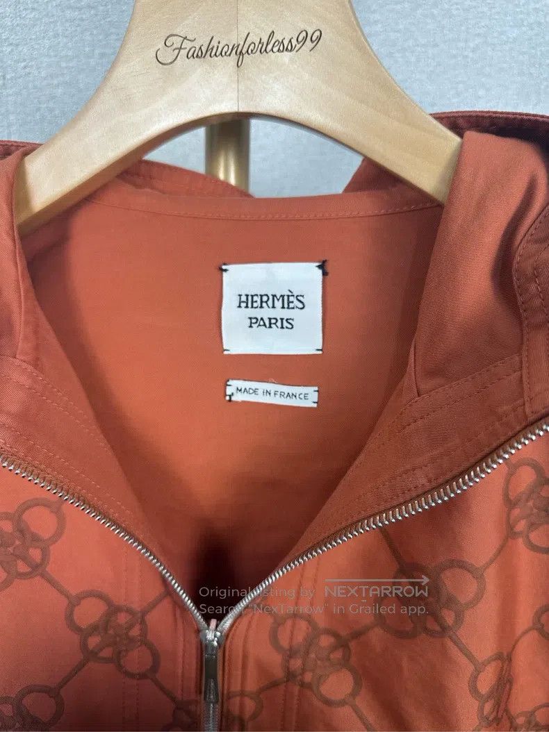 Hermes Hermes Orange Printed Jacket Coat Size XS / US 0-2 / IT 36-38 - 3 Thumbnail