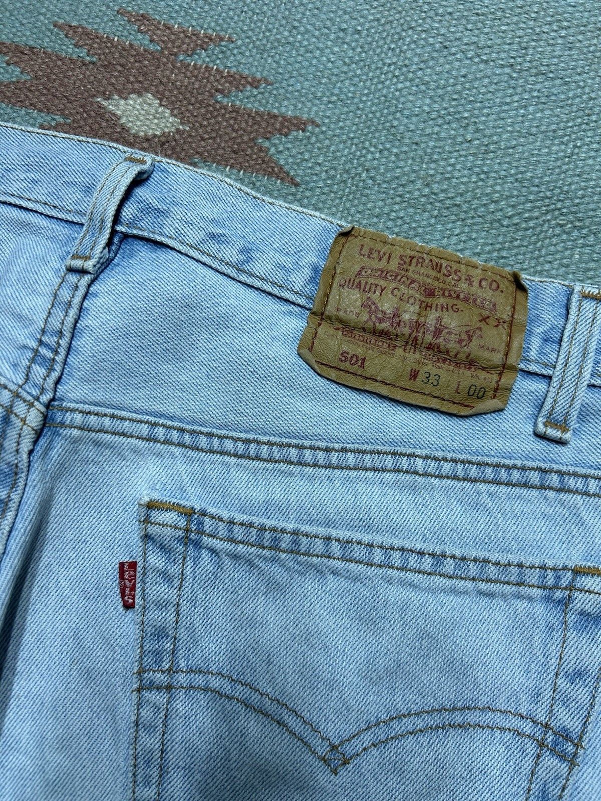 Vintage Vtg Levis 501 jean shorts jorts button fly light wash USA 32 Size US 32 / EU 48 - 5 Thumbnail
