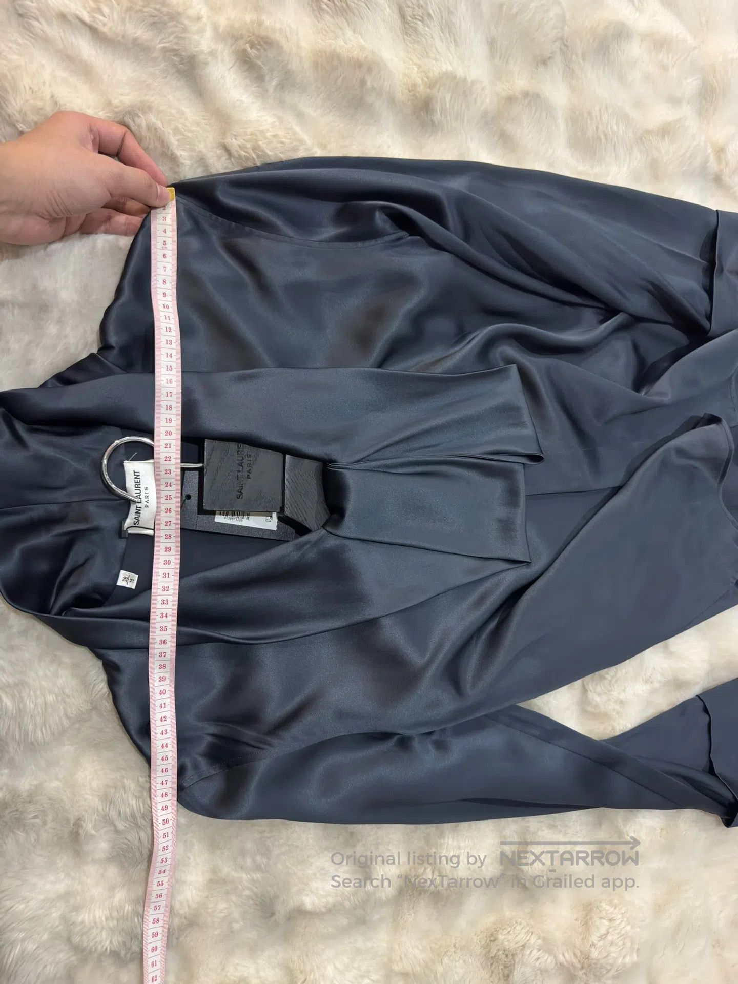 Saint Laurent Paris Saint Laurent Paris Ribbon Silk Shirt| Size XS / US 0-2 / IT 36-38 - 7 Thumbnail