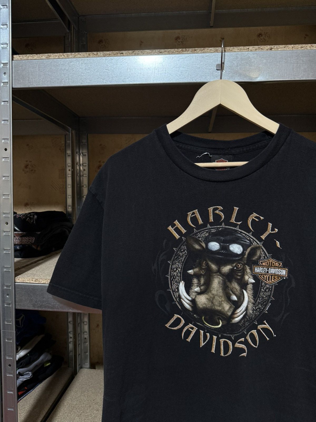Harley Davidson × Vintage Vintage 2012 Harley Davidson Brian’s Pig Biker Retro T-Shirt Size US L / EU 52-54 / 3 - 3 Thumbnail