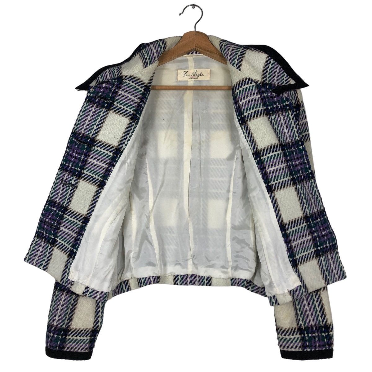 Japanese Brand Vintage Cropped Jacket Tri Angle Issey Miyake Tartan Design Size US M / EU 48-50 / 2 - 13 Thumbnail