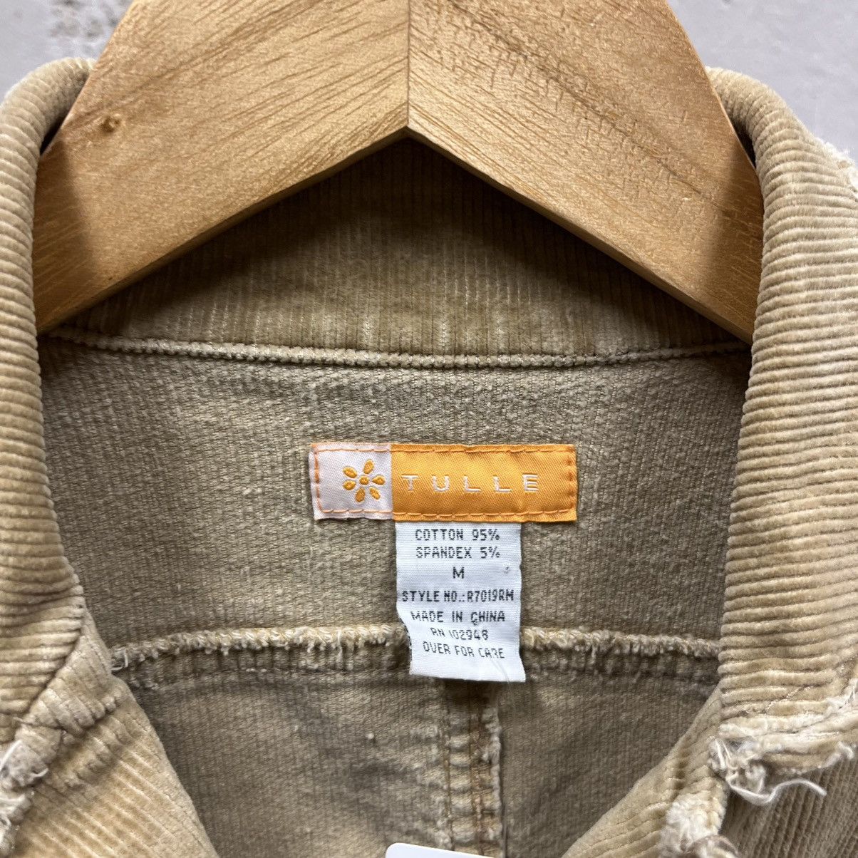 Vintage Tulle Vintage Y2K Beige Tan Corduroy Cropped Fitted Jacket M Size M / US 6-8 / IT 42-44 - 4 Thumbnail