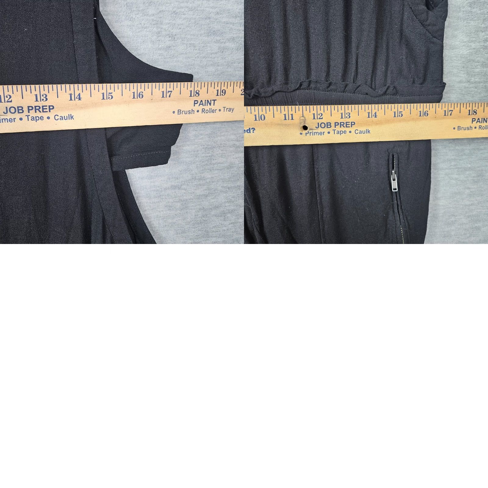 Vintage A.L.C Jumpsuit SleeveS Sleeveless Black Elastic Waist Women's Size L - Adjustable Pockets, Wide-Leg, Off Shoulder, Viscose Size 36" / US 14 / IT 50 - 8 Thumbnail