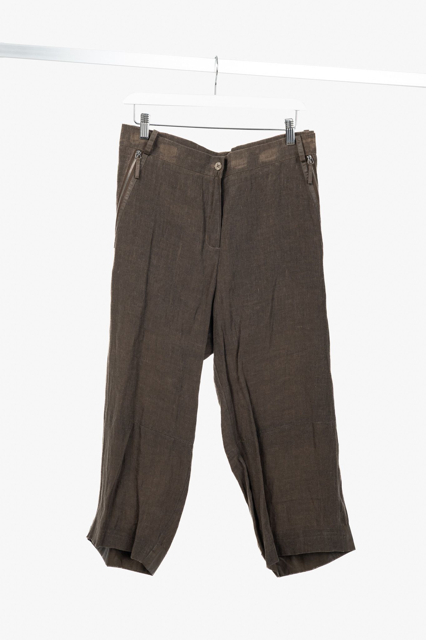 Annette Gortz Annette Gortz SS/16 Posh Brown Linen Cropped Pants Size 41" - 1 Thumbnail