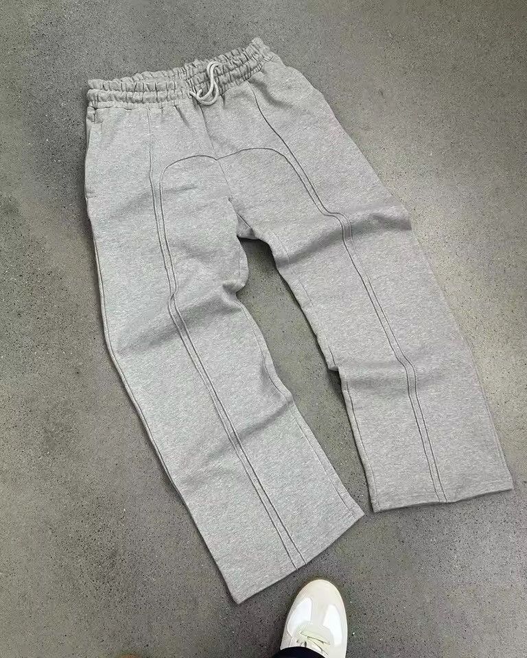 Japanese Brand Curved Seam Wide-Leg Sweatpants Size US 29 - 1 Thumbnail