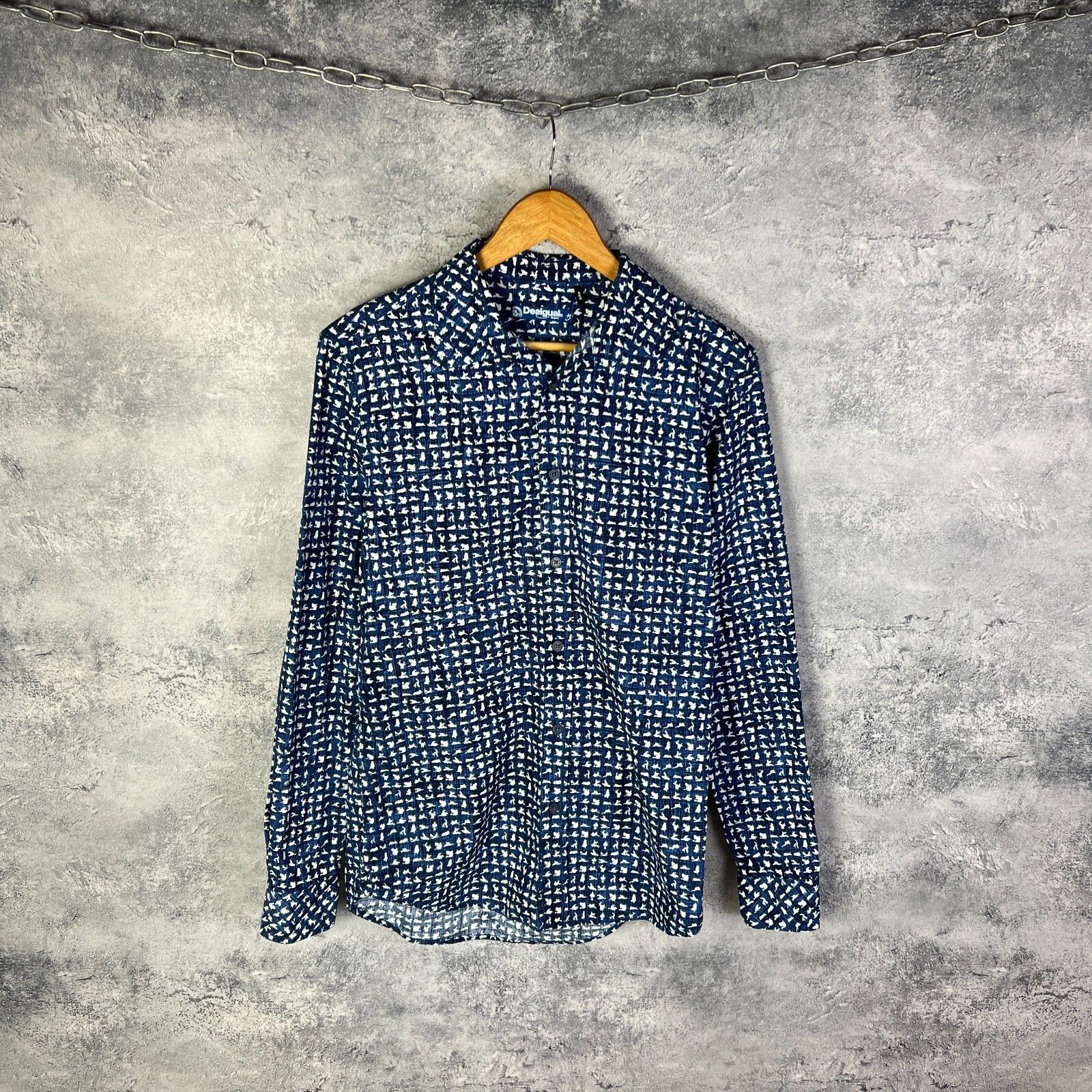 Desigual Desigual Shirt Men's Size M Peverybody Slim Blue ` Size US M / EU 48-50 / 2 - 1 Thumbnail
