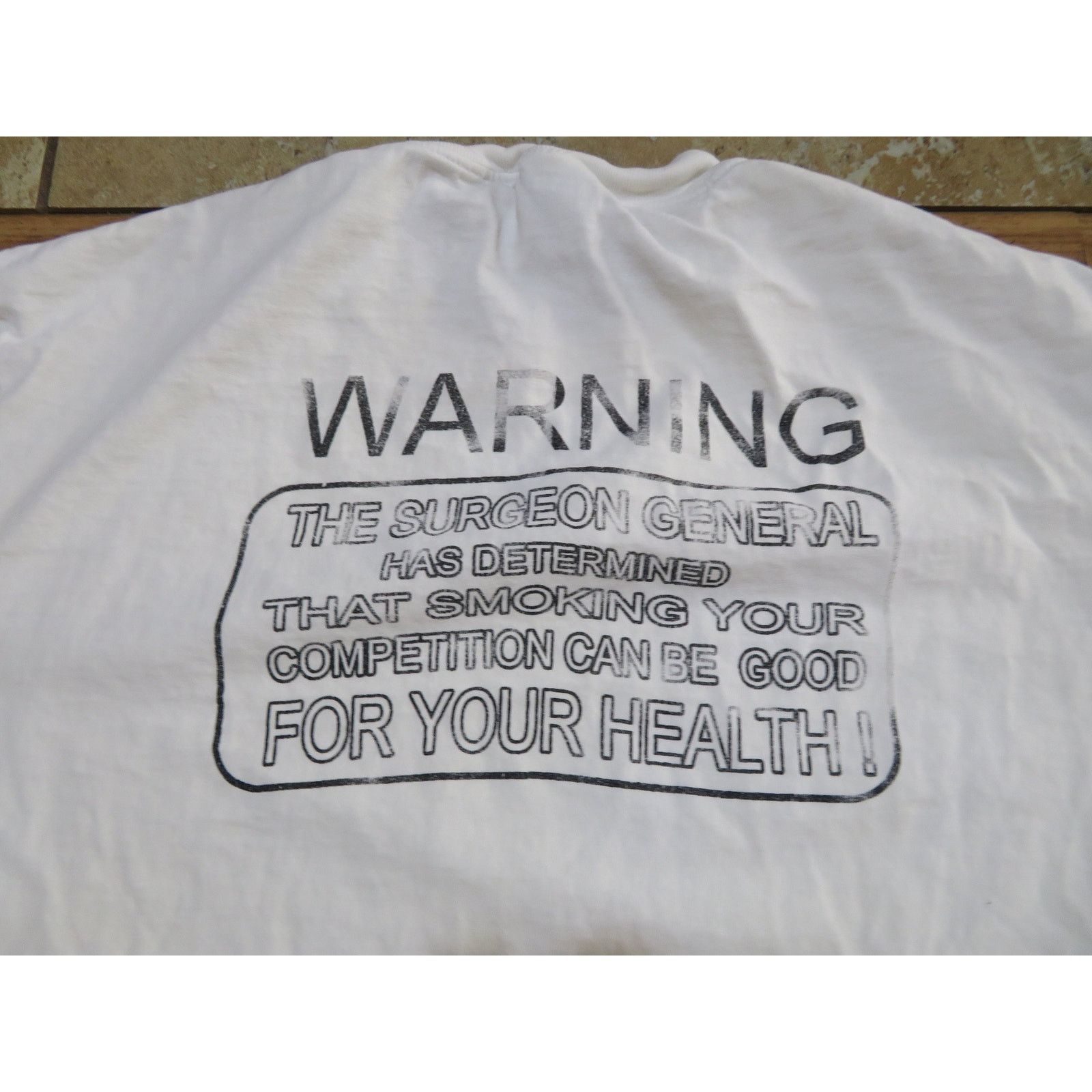 Hanes Surgeon General Smoking Warning Parody White T-shirt L 90s Size US L / EU 52-54 / 3 - 2 Thumbnail
