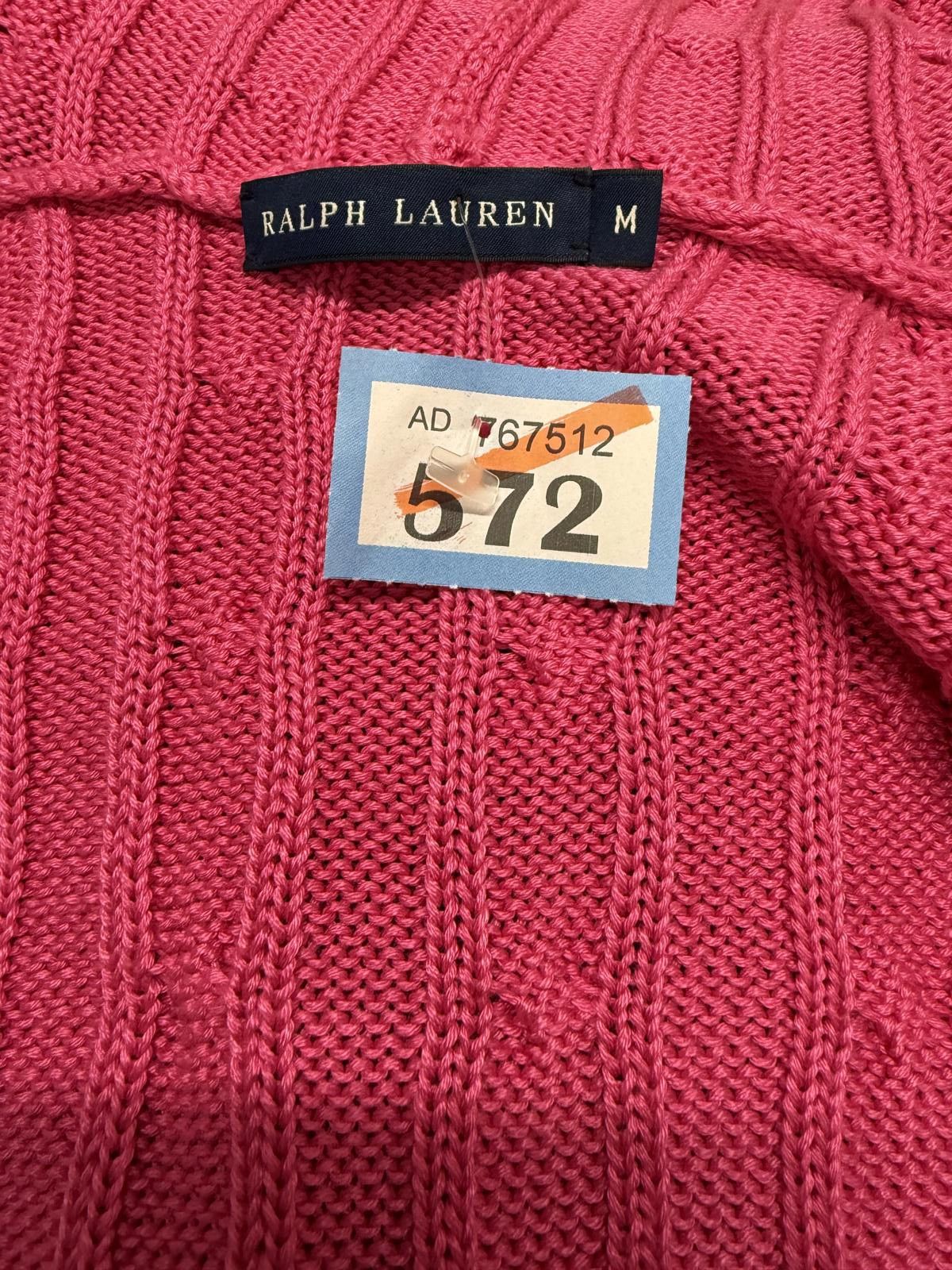 Polo Ralph Lauren Ralph Lauren Pink Cable Knit Open Front Cardigan Medium Size M / US 6-8 / IT 42-44 - 2 Thumbnail