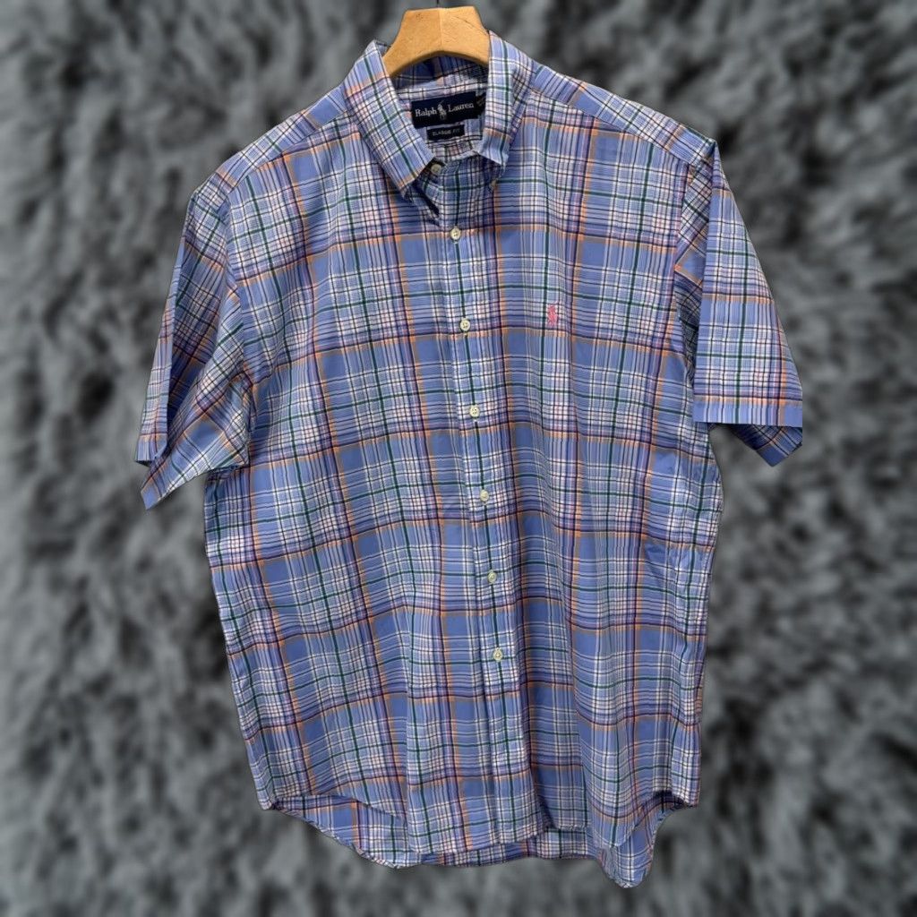 Ralph Lauren Ralph Lauren Classic Button Down Plaid Shirt Large Mens Pastel Multicolor Short Sleeve Spring Size US L / EU 52-54 / 3 - 1 Thumbnail