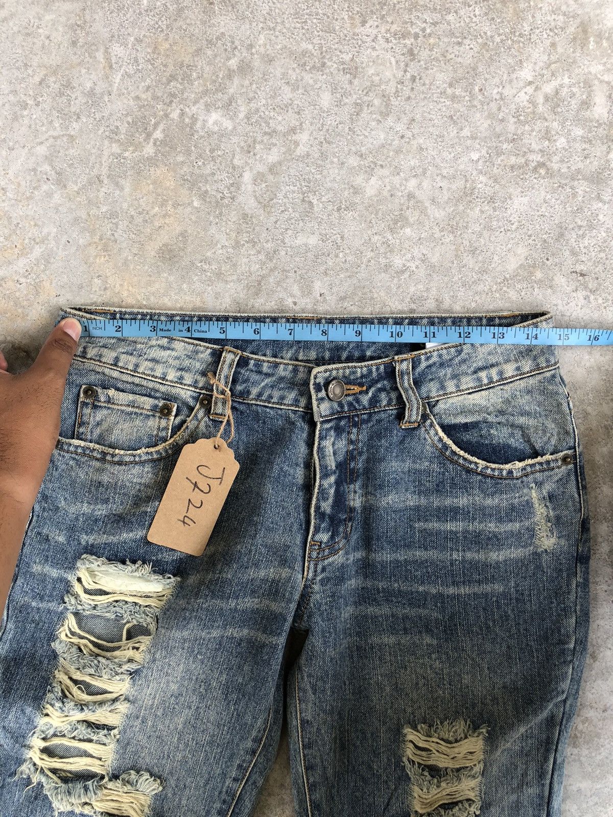 If Six Was Nine Japanese Dear Heart Flared Jeans Distressed Jeans Size US 29 - 15 Thumbnail