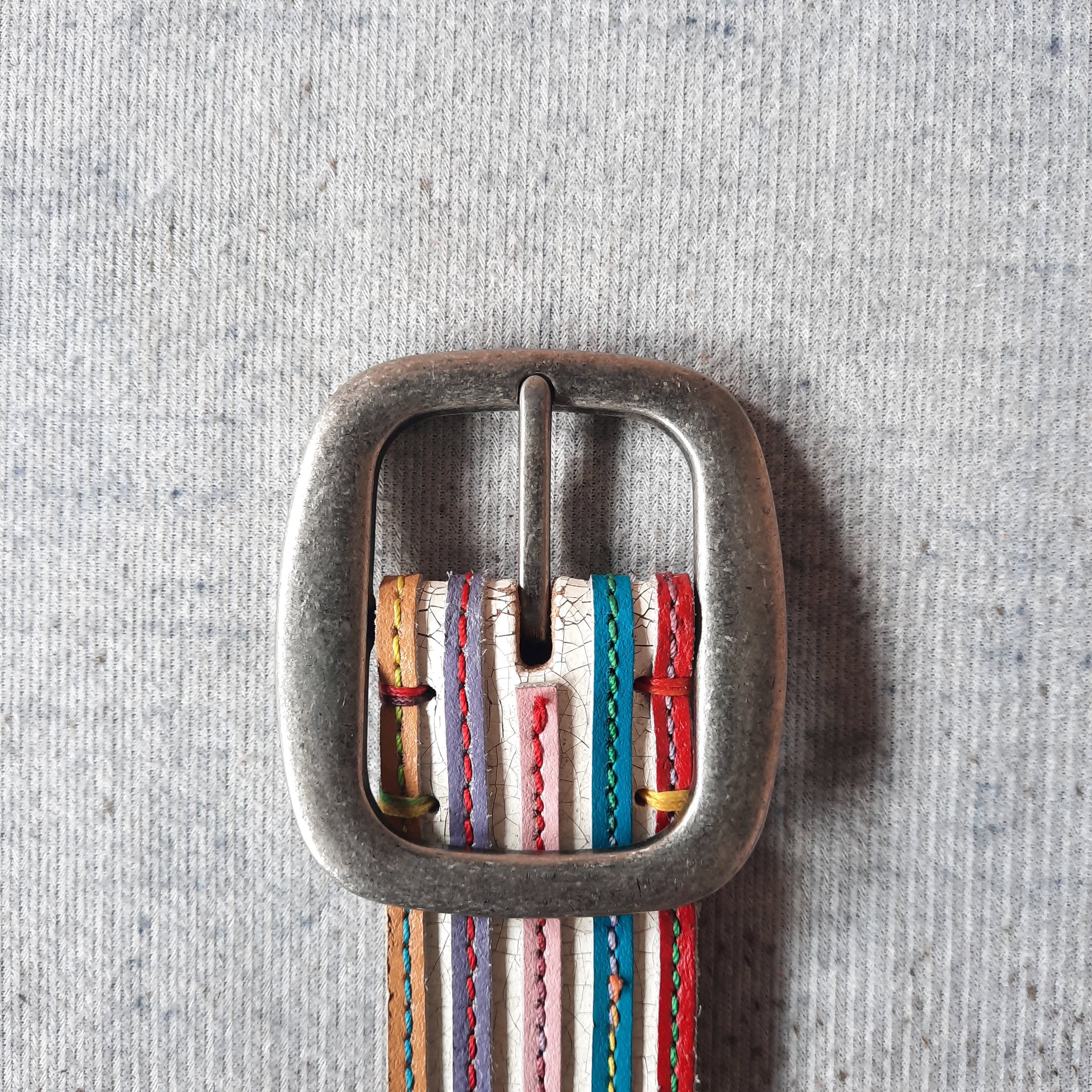 14th Addiction 🧵 Japanese craft garrison multicolor rainbow leather belt Size ONE SIZE - 2 Thumbnail