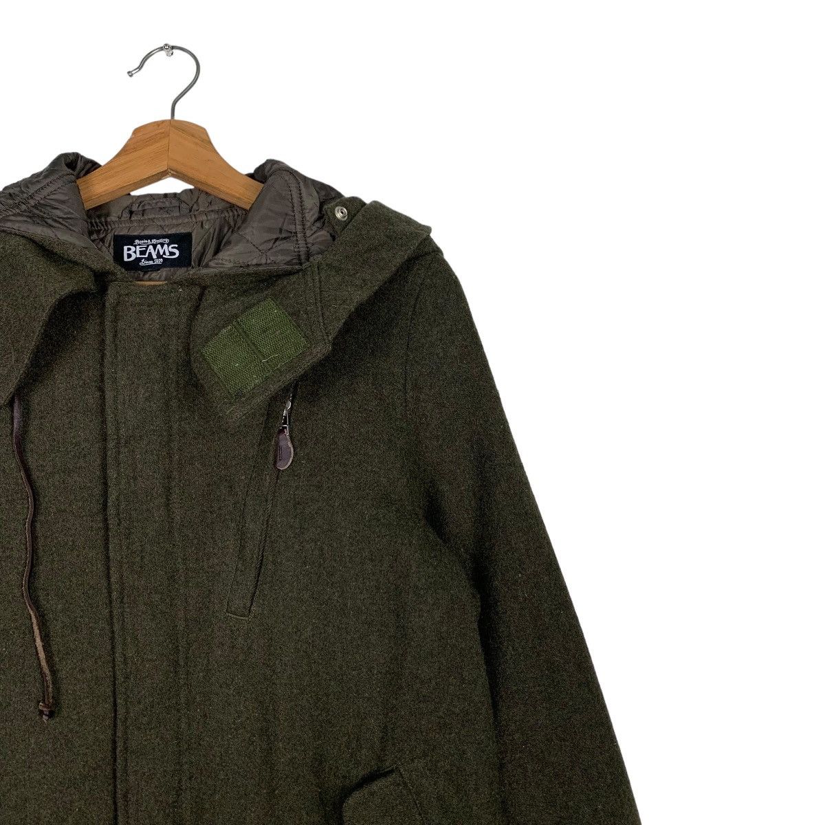Beams Plus BEAMS Wool Olive Green Hoodie Jacket #0062-C4 Size US L / EU 52-54 / 3 - 6 Thumbnail