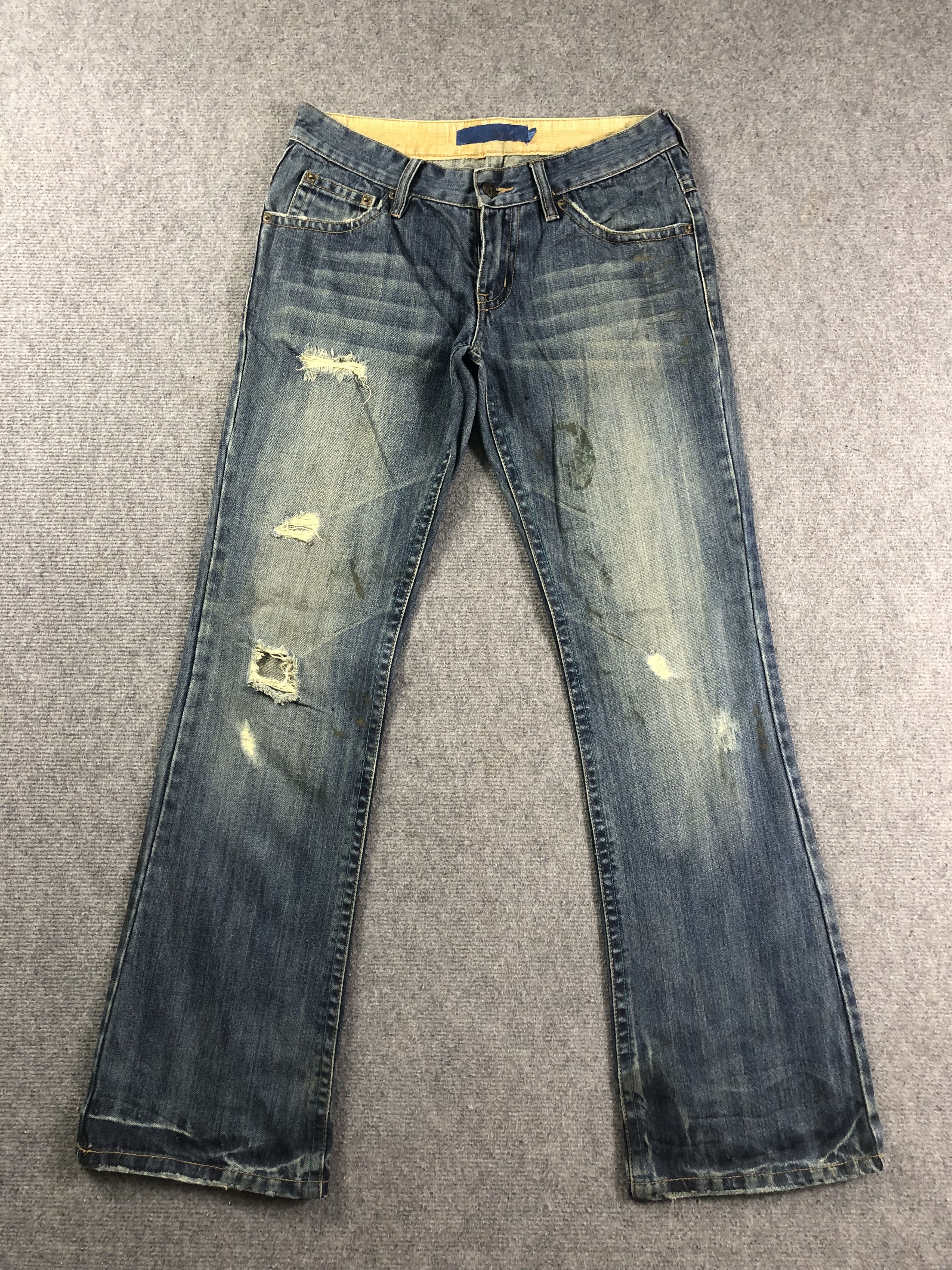 image of Archival Clothing Riot Flare Denim Jeans 30X31.5 in Blue, Women's