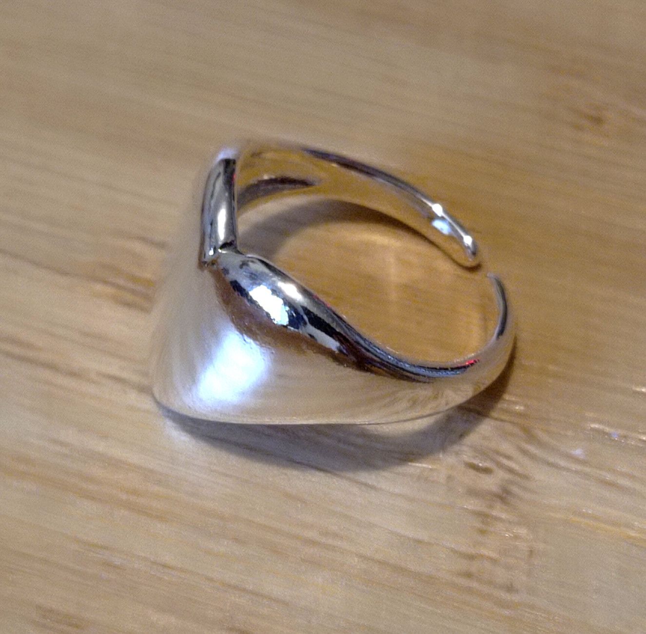 Designer × Vintage Punk Mirror Shine Heart Shape 925 Silver Ring Unique Rave Size ONE SIZE - 4 Thumbnail