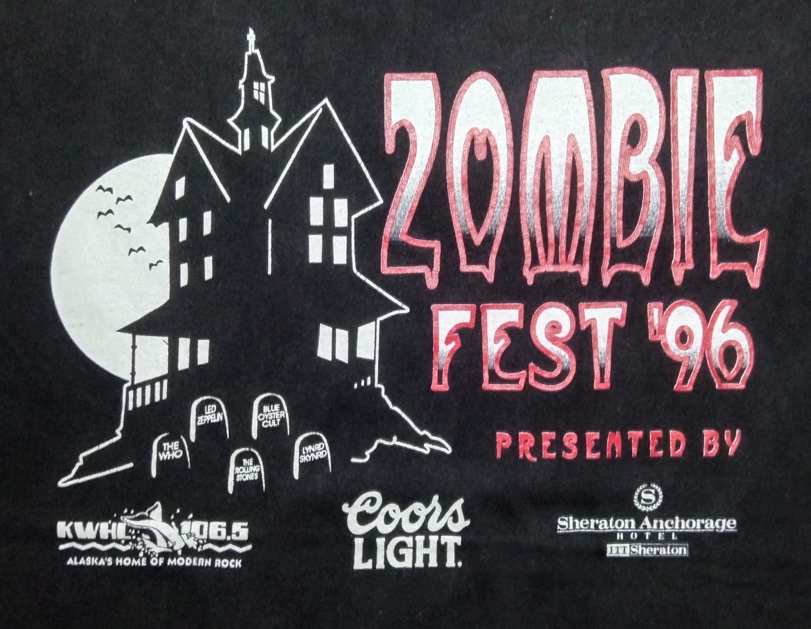 Band Tees Zombie Fest '96 (Graveyard Led Zeppelin,The Who, RS etc) Size US L / EU 52-54 / 3 - 2 Thumbnail