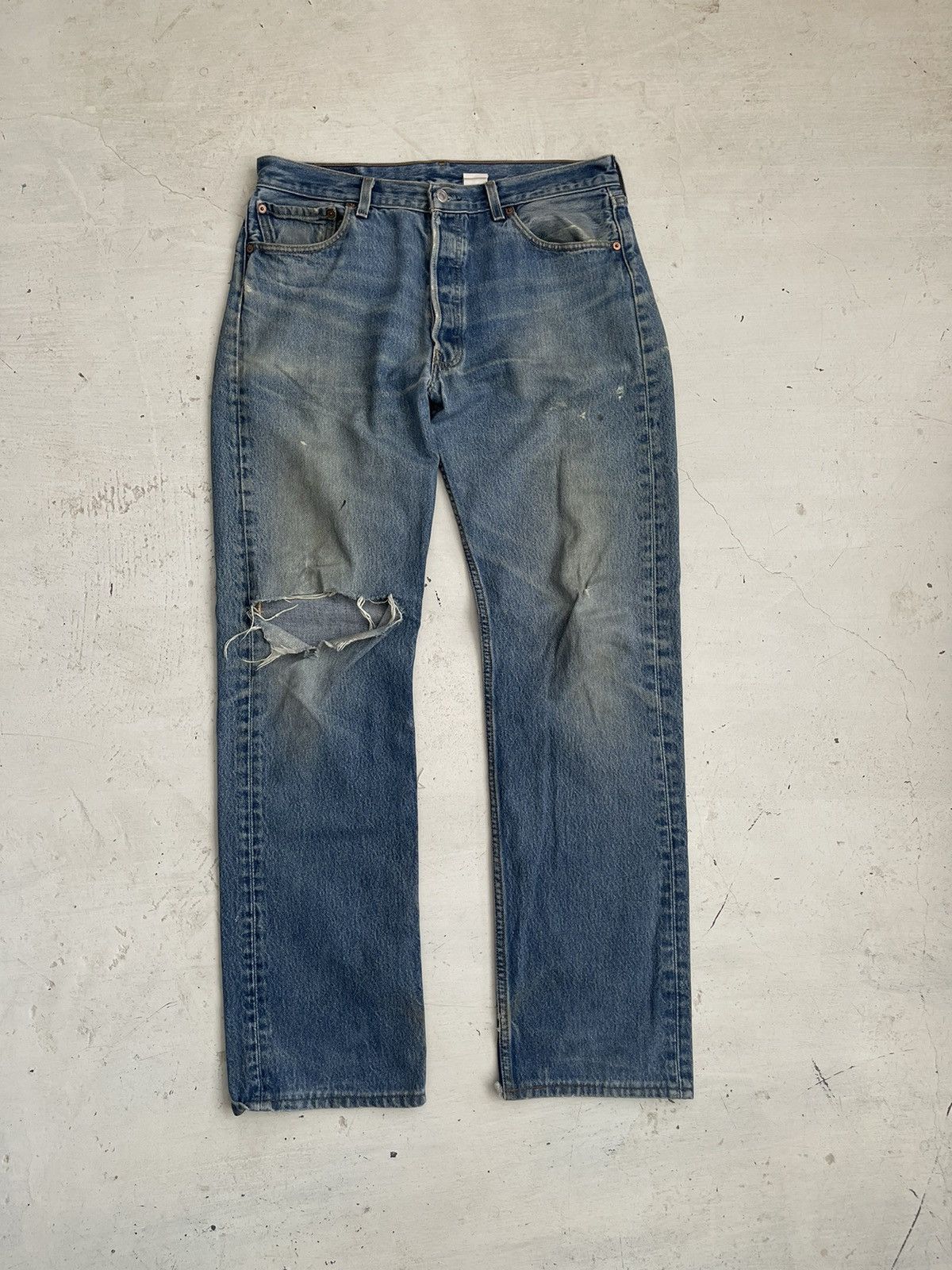 Image of Levis Vintage Distressed 80's Levi’S in Blue, Men's (Size 33)