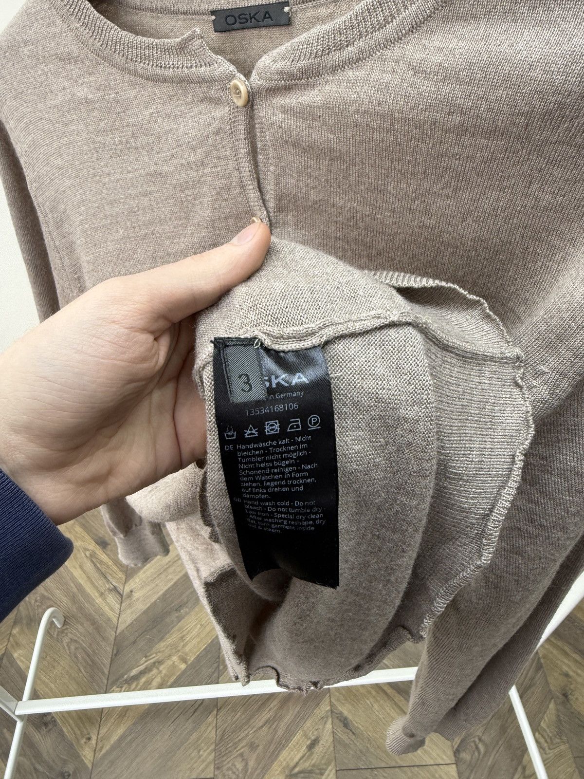 OSKA Vintage OSKA Beige Knit Cardigan Women Linen Blend Button Size M / US 6-8 / IT 42-44 - 7 Thumbnail