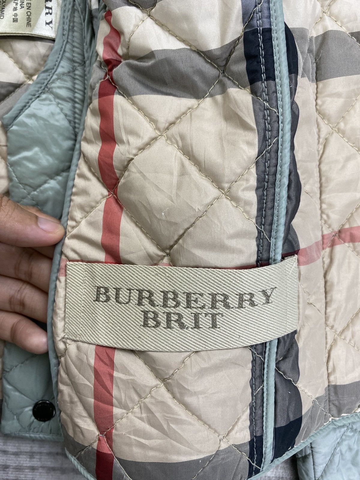 Burberry × Vintage Vintage Burberry Brit Nova Check Puffer Down Buttoned Jacket Size L / US 10 / IT 46 - 10 Thumbnail