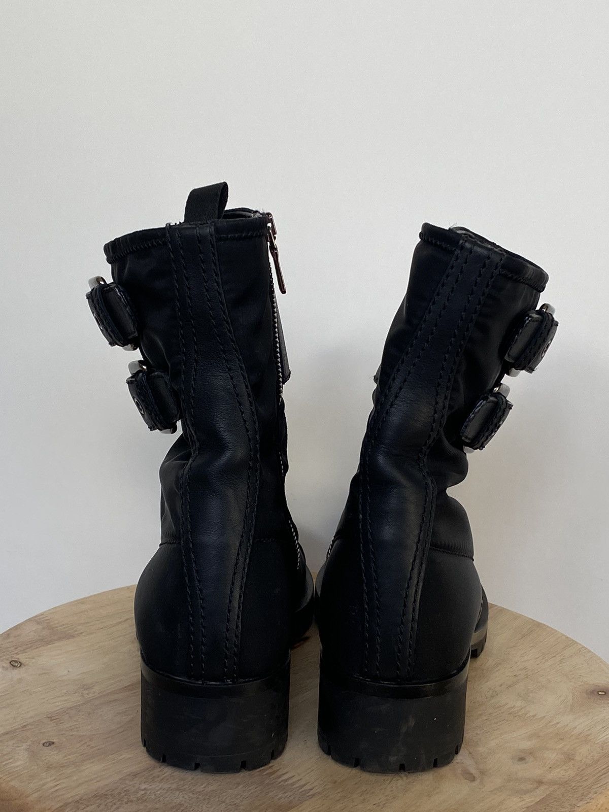 Prada × Vintage Prada Biker Nylon Leather Boots Buckle Size US 8 / IT 38 - 6 Thumbnail