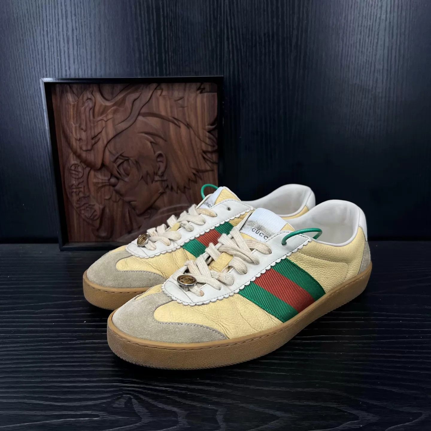 Gucci G74 Brown Green US7.5 EU41.5 Mint With Box