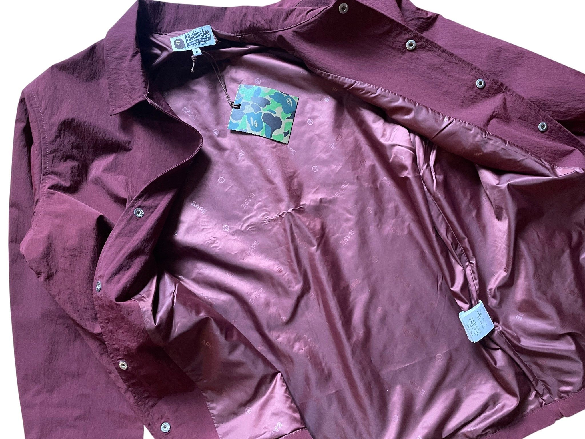 Bape A Bathing Ape (BAPE) Busy Works Coach Jacket – Burgundy Size US M / EU 48-50 / 2 - 7 Thumbnail