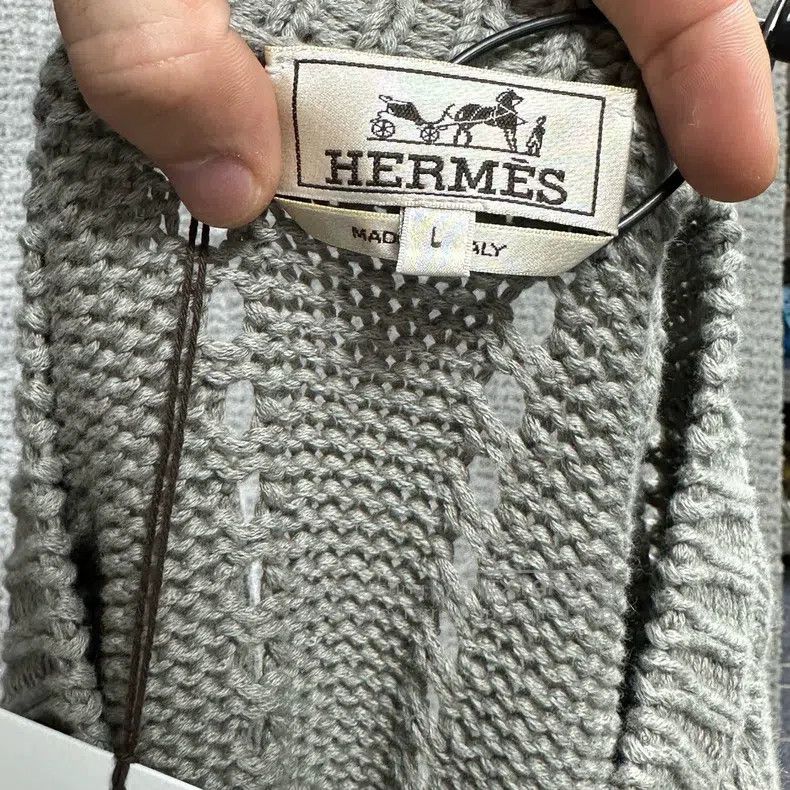 Hermes Hermes Light Grey Knitted Sweater Size US L / EU 52-54 / 3 - 3 Thumbnail