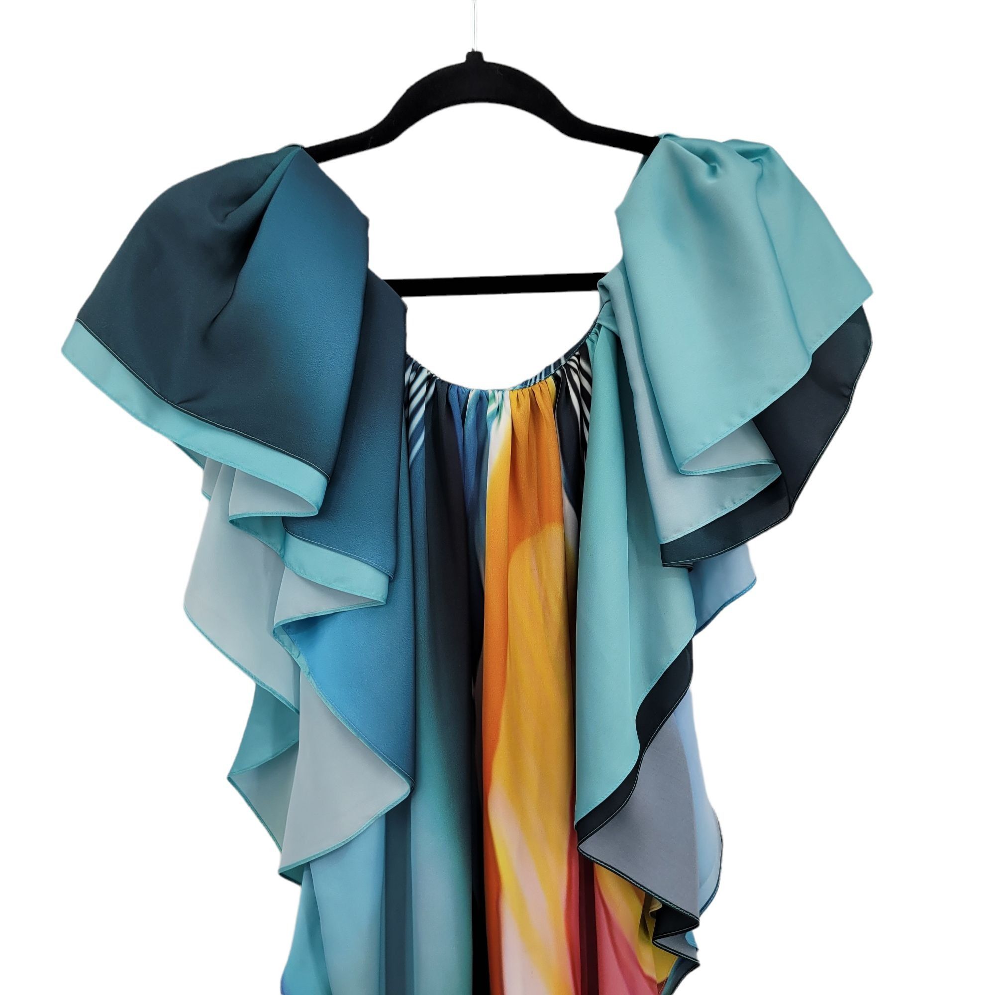 Mary Katrantzou Designer Artsy Rainbow Mini Dress Sz 10 Whimsical Fairy Flut Size L / US 10 / IT 46 - 7 Thumbnail