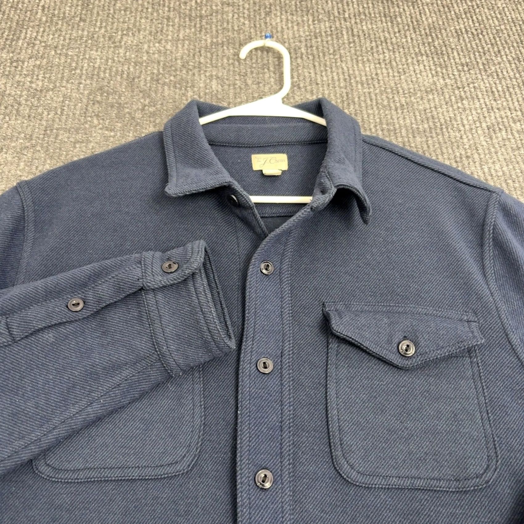 J.Crew J.CREW Button Up Mens L Blue Knit Polyester Blend Workwear Casual 2 Pocket Long Sleeve Collared Regular Fit Shirts Mens Size US L / EU 52-54 / 3 - 6 Thumbnail