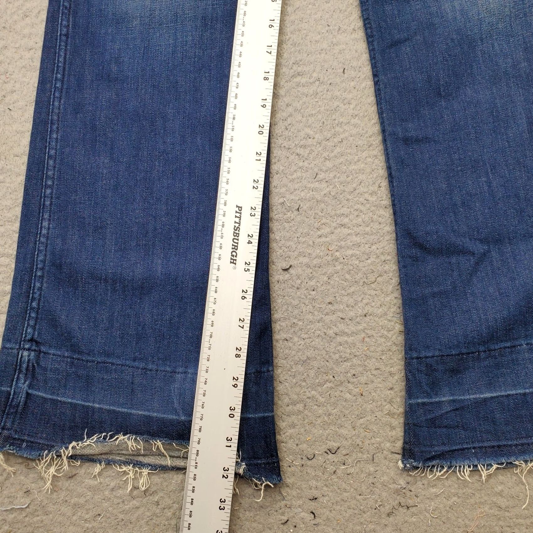 Vintage Denim & Supply Ralph Lauren Jeans Womens 25 Blue 5-Pocket Flare Denim 32.5 Inseam Regular Fit Stonewashed Frayed Hem Front Pockets Vintage No Size 42" / US 20 - 5 Thumbnail