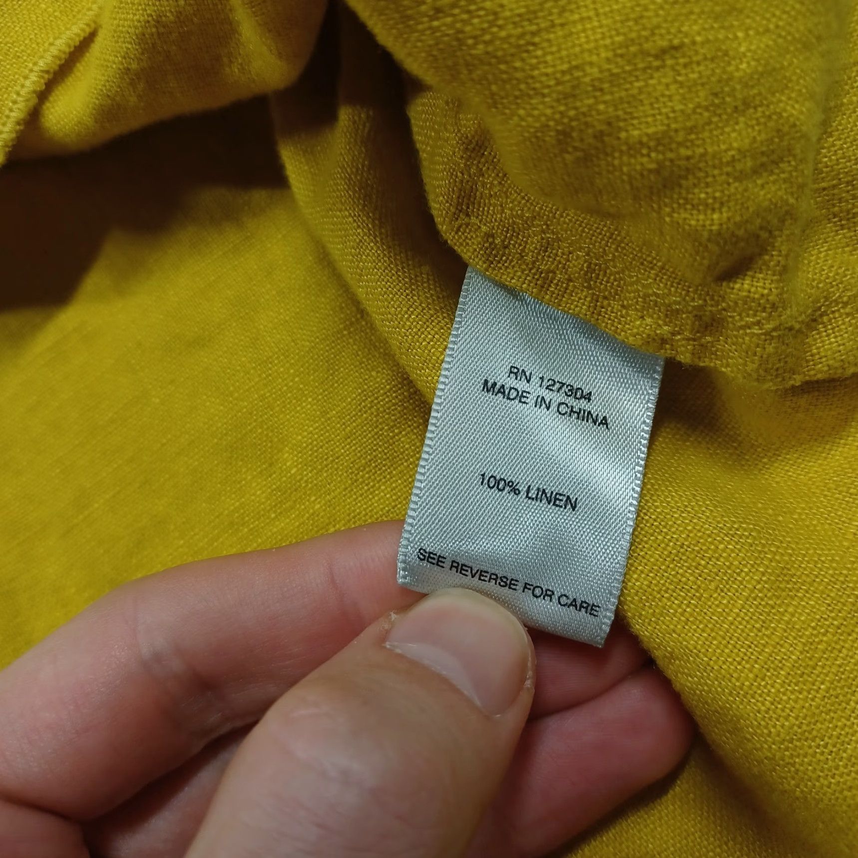 Vintage John Mark Blouse Womens Large Yellow Linen Solid Basic Preppy Classic Spring Fall Summer Winter Womens Size L / US 10 / IT 46 - 5 Thumbnail