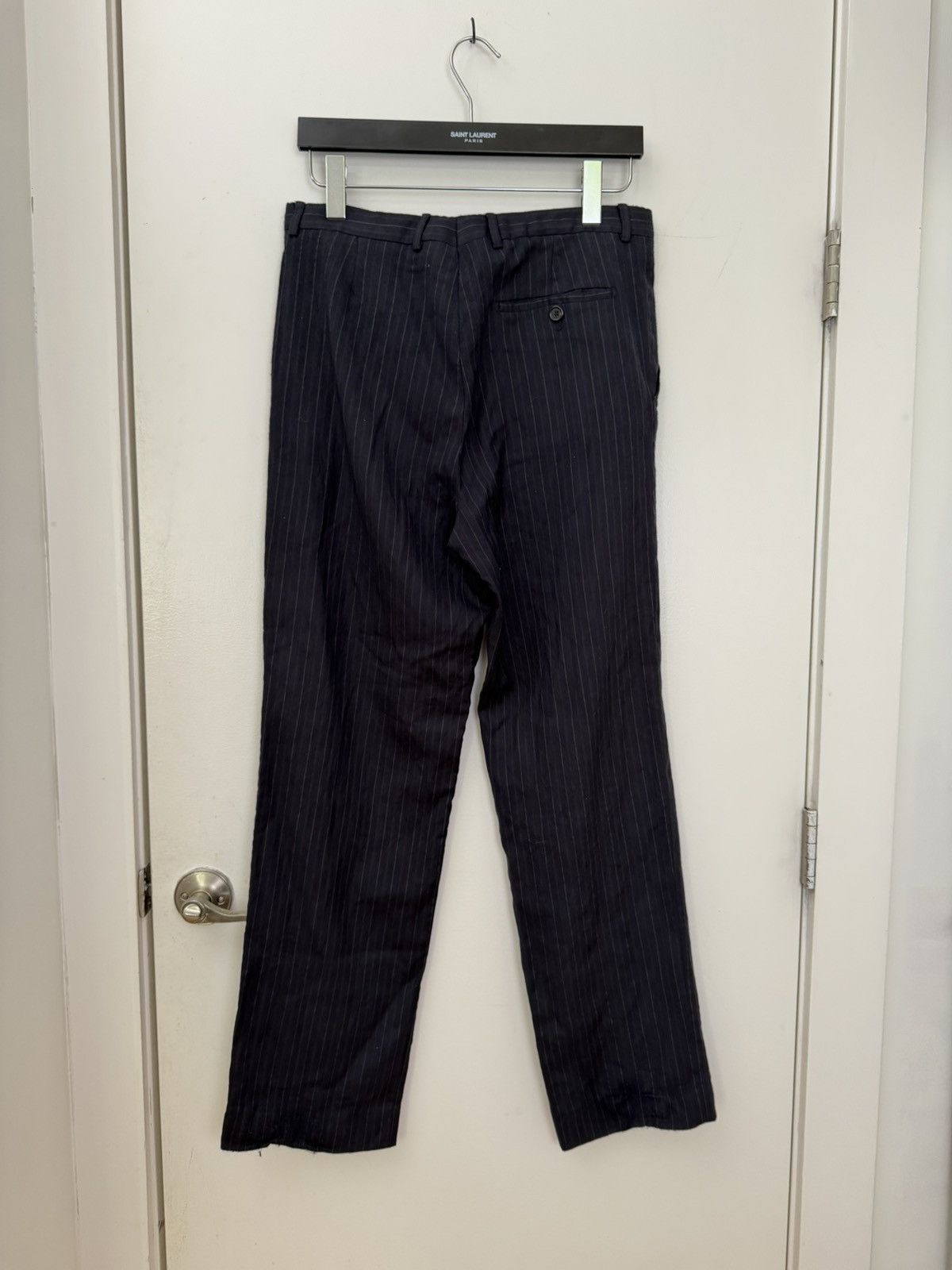 Prada 2000s Wool-Silk Pinstripe Trousers Size US 32 / EU 48 - 3 Thumbnail