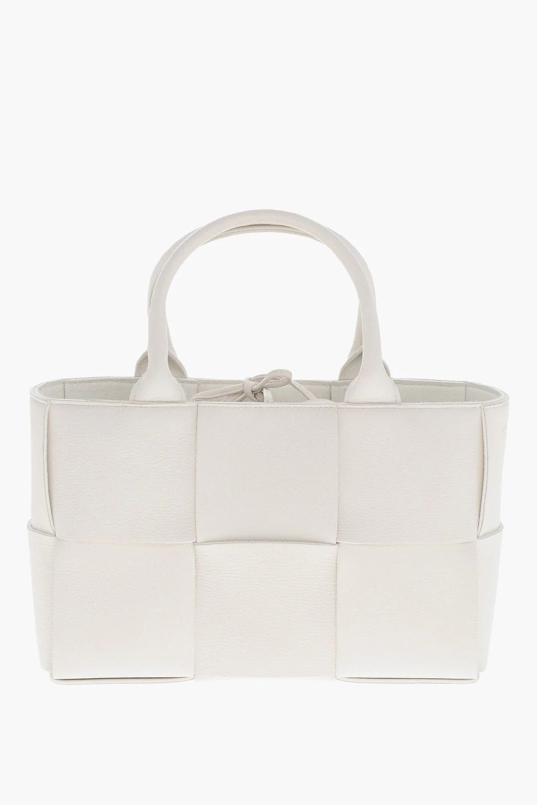 Bottega Veneta og1mm0426 Size: OS / Braided Leather Mini Tote Bag in White Size ONE SIZE - 1 Thumbnail